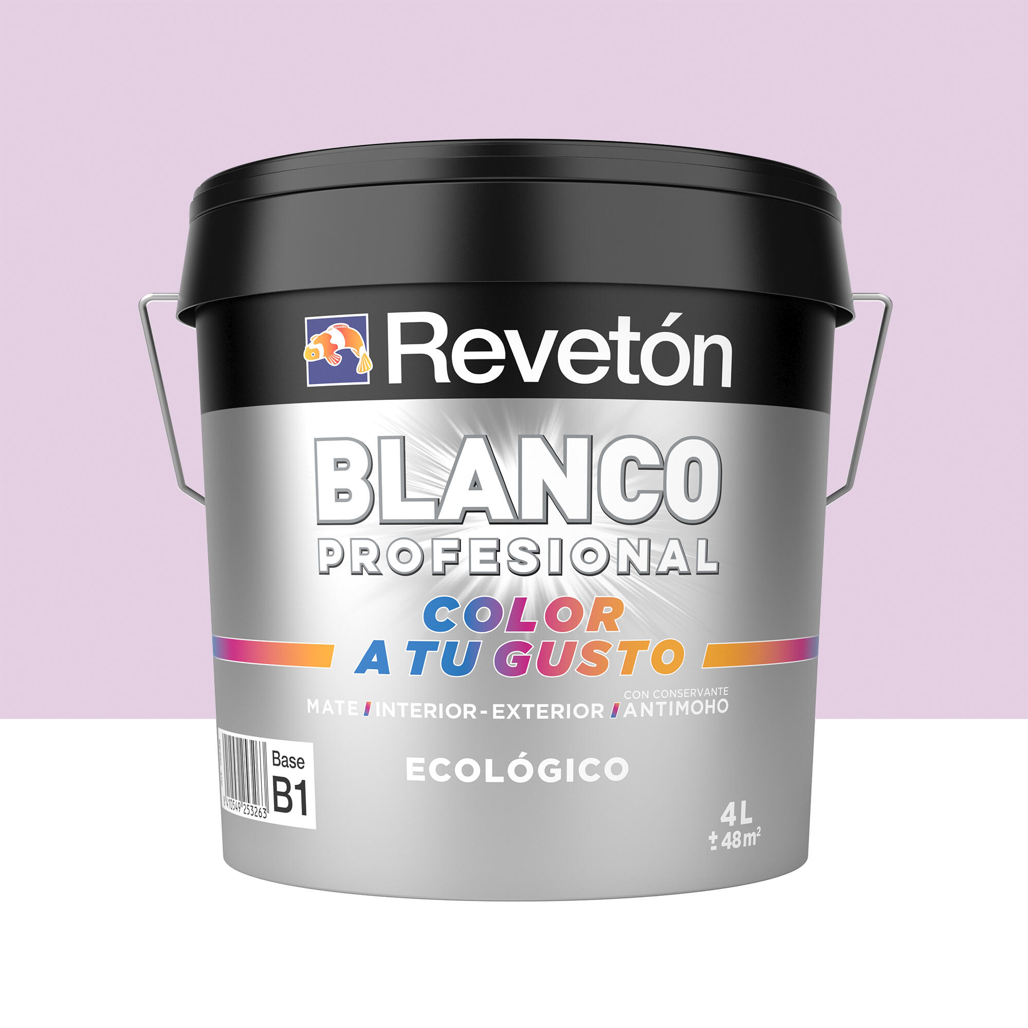 Pintura interior revetón color a tu gusto lila rosáceo medio luminoso mate 4l