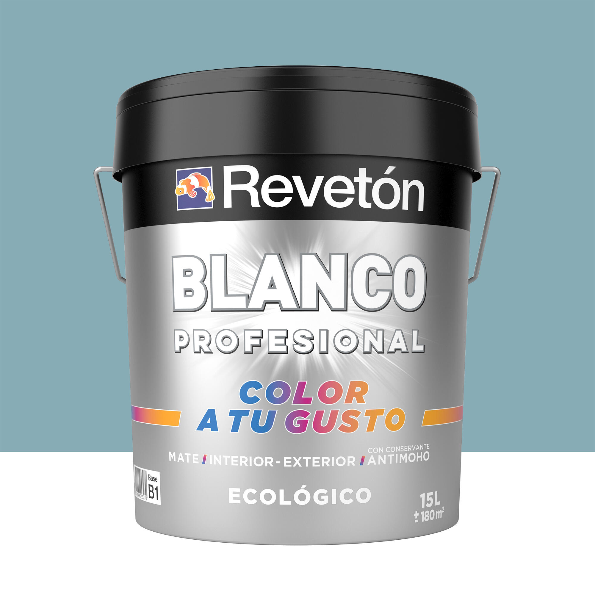 Pintura interior revetón color a tu gusto azul verdoso intenso oscuro mate 15l