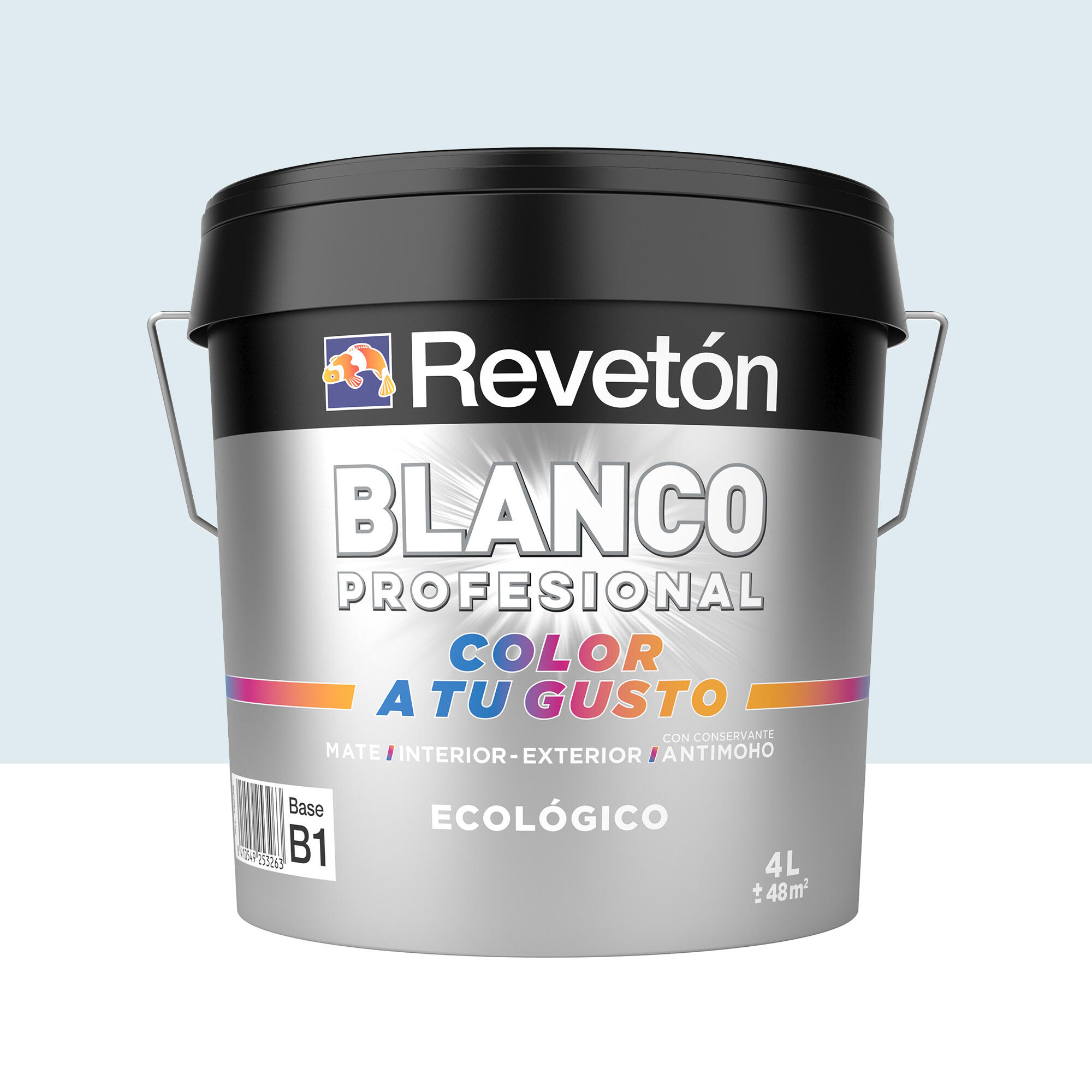 Pintura de interior color a tu gusto revetón color neutro azulado pastel muy luminoso mate 4l para paredes y techos