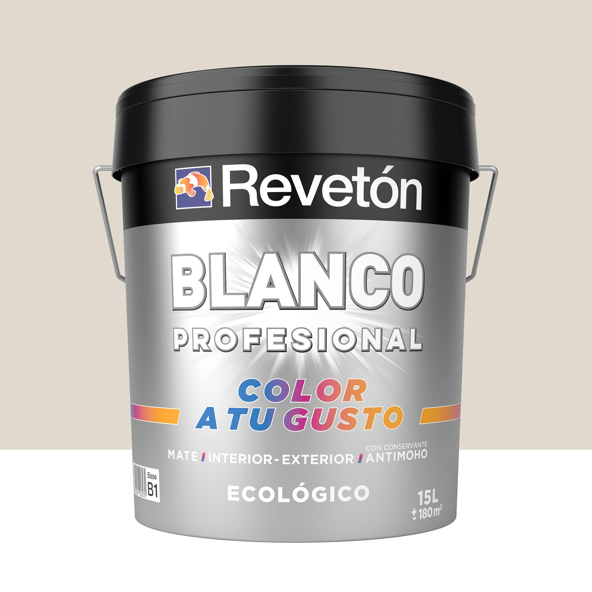 Pintura interior revetón color a tu gusto arena suave muy luminoso mate 15l