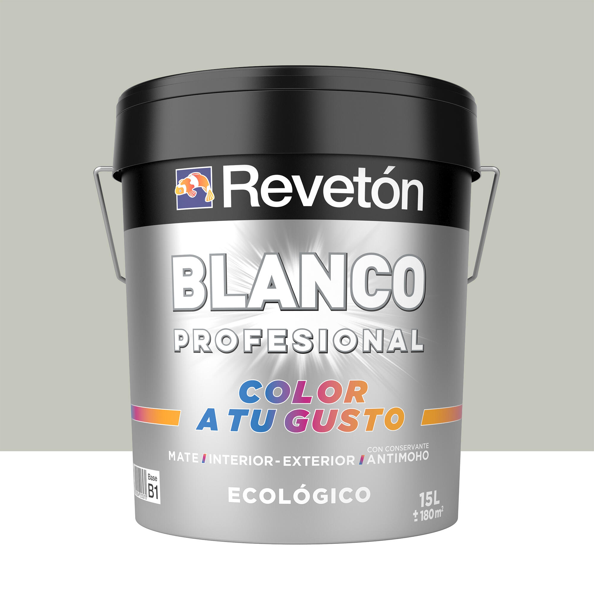 Pintura de interior color a tu gusto revetón color neutro verdoso intenso oscuro mate 15l para paredes y techos