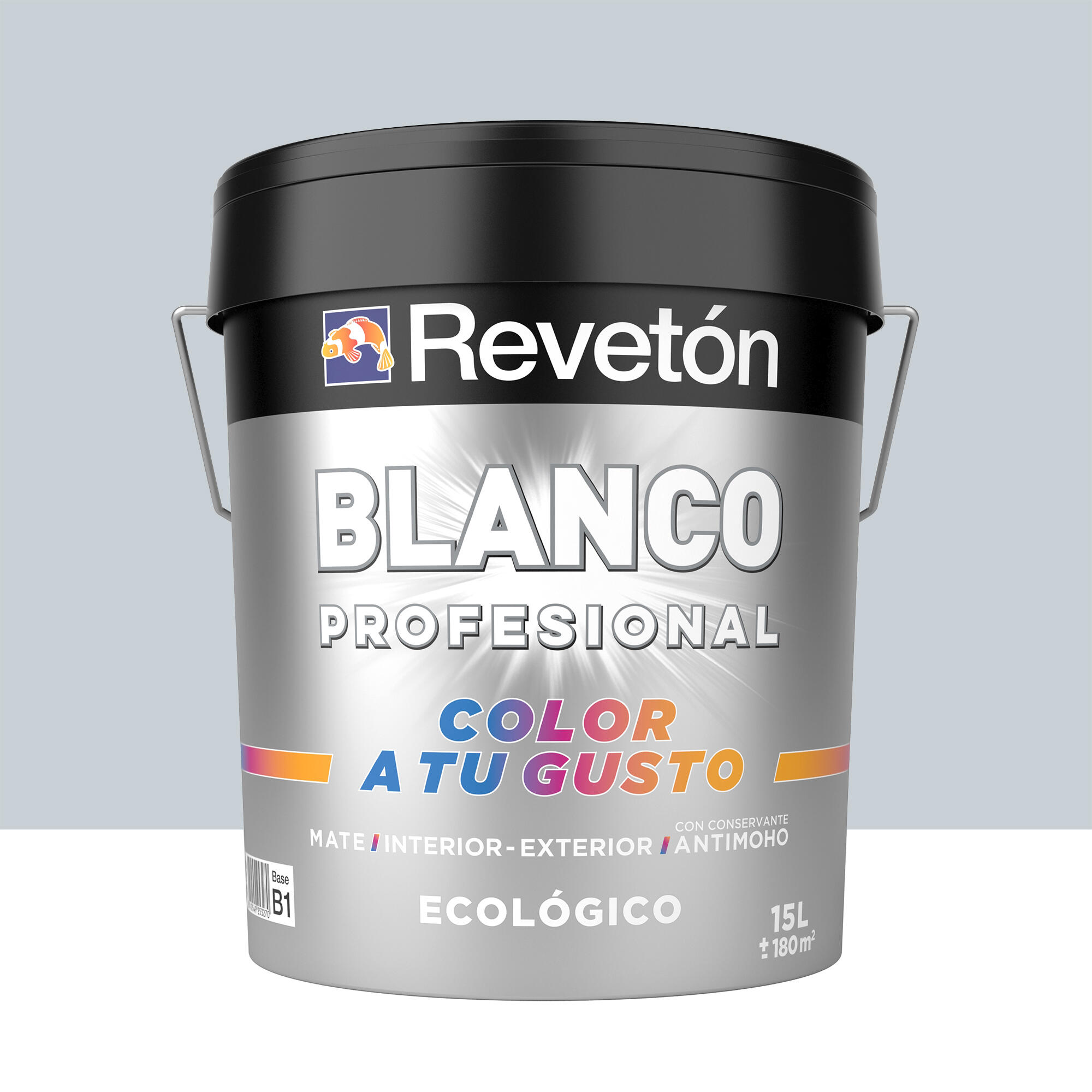 Pintura de interior color a tu gusto revetón color neutro azulado medio luminoso mate 15l para paredes y techos