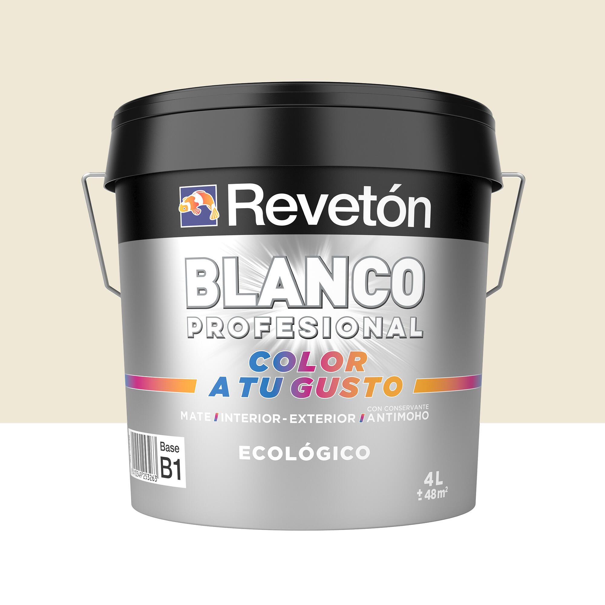 Pintura interior revetón color a tu gusto neutro arena muy luminoso mate 4l
