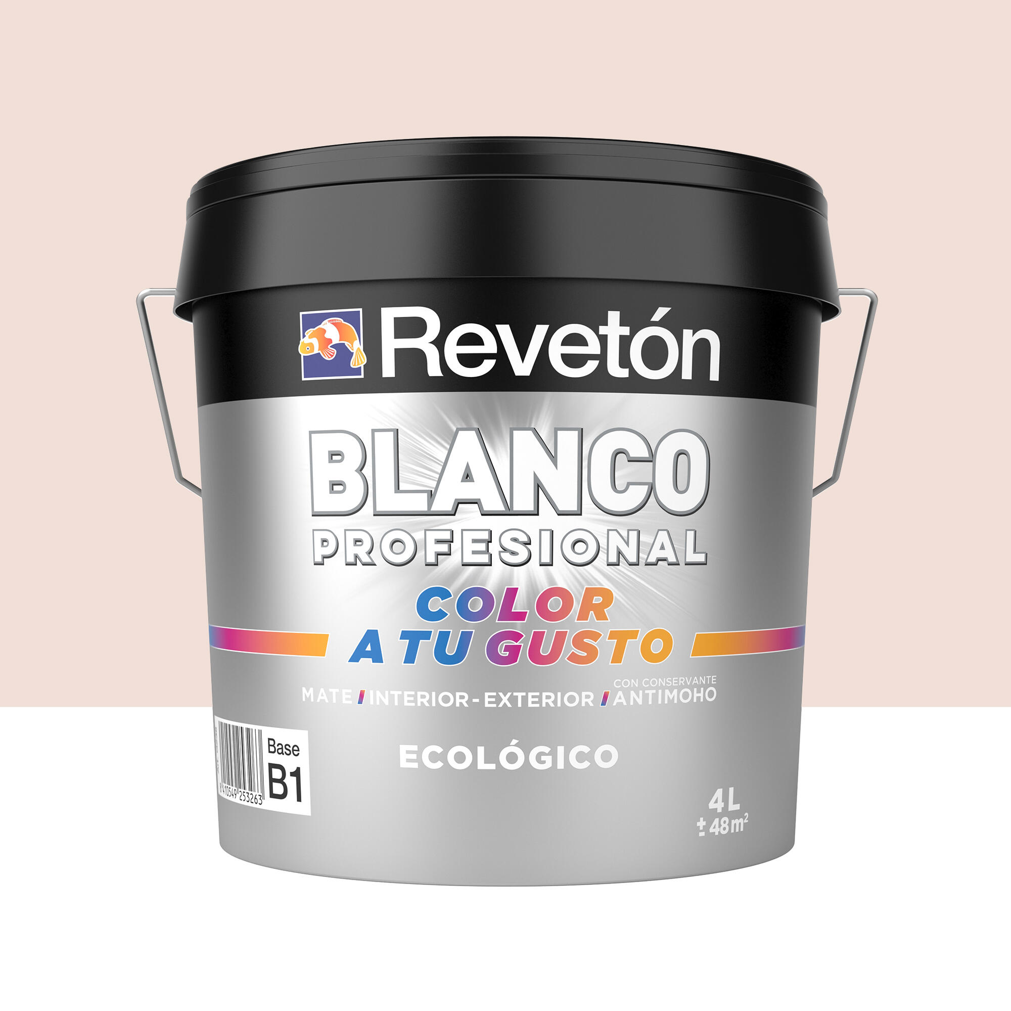 Pintura de interior color a tu gusto revetón color nude suave empolvado mate 4l para paredes y techos