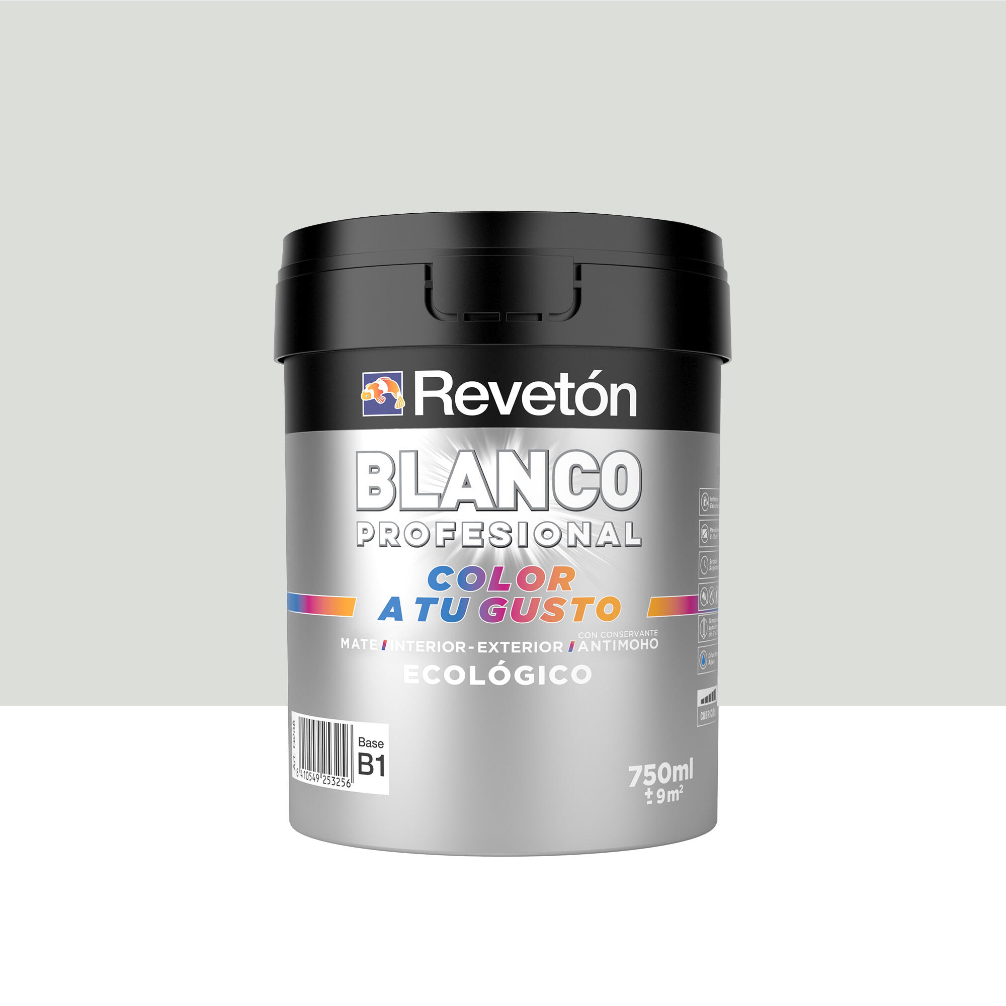 Pintura interior revetón color a tu gusto gris delfín luminoso mate 0.75l