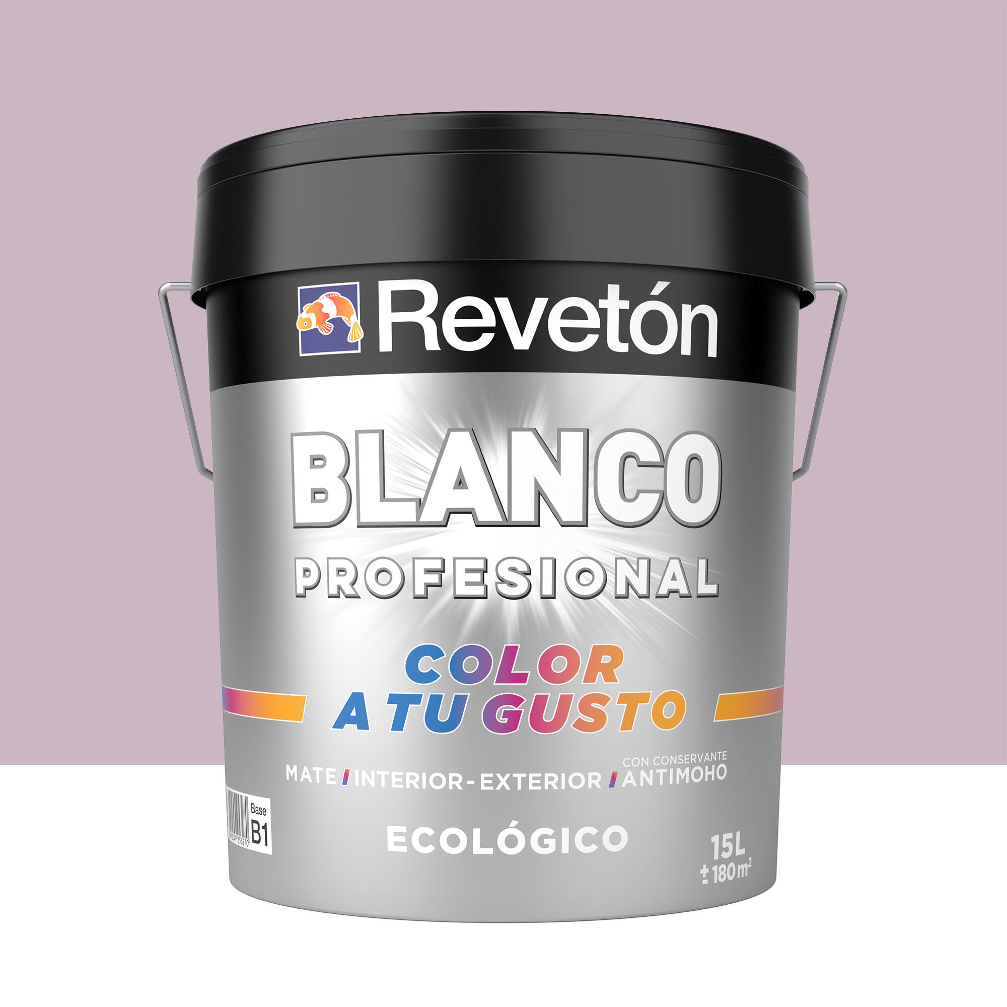 Pintura interior revetón color a tu gusto lila rosa intenso empolvado mate 15l