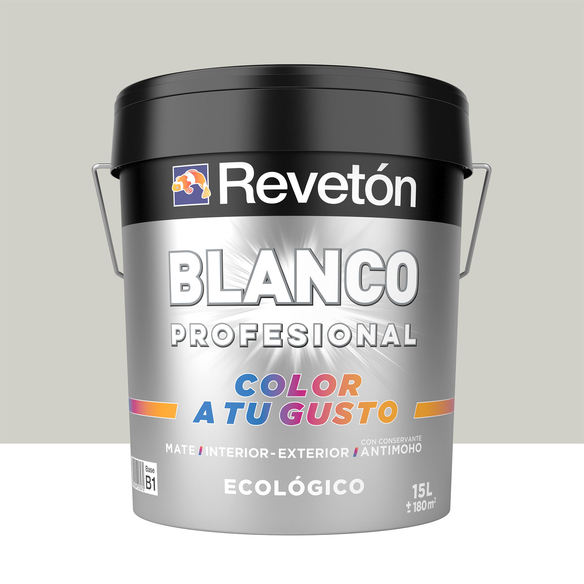 Pintura de interior color a tu gusto revetón color neutro gris piedra suave luminoso mate 15l para paredes y techos
