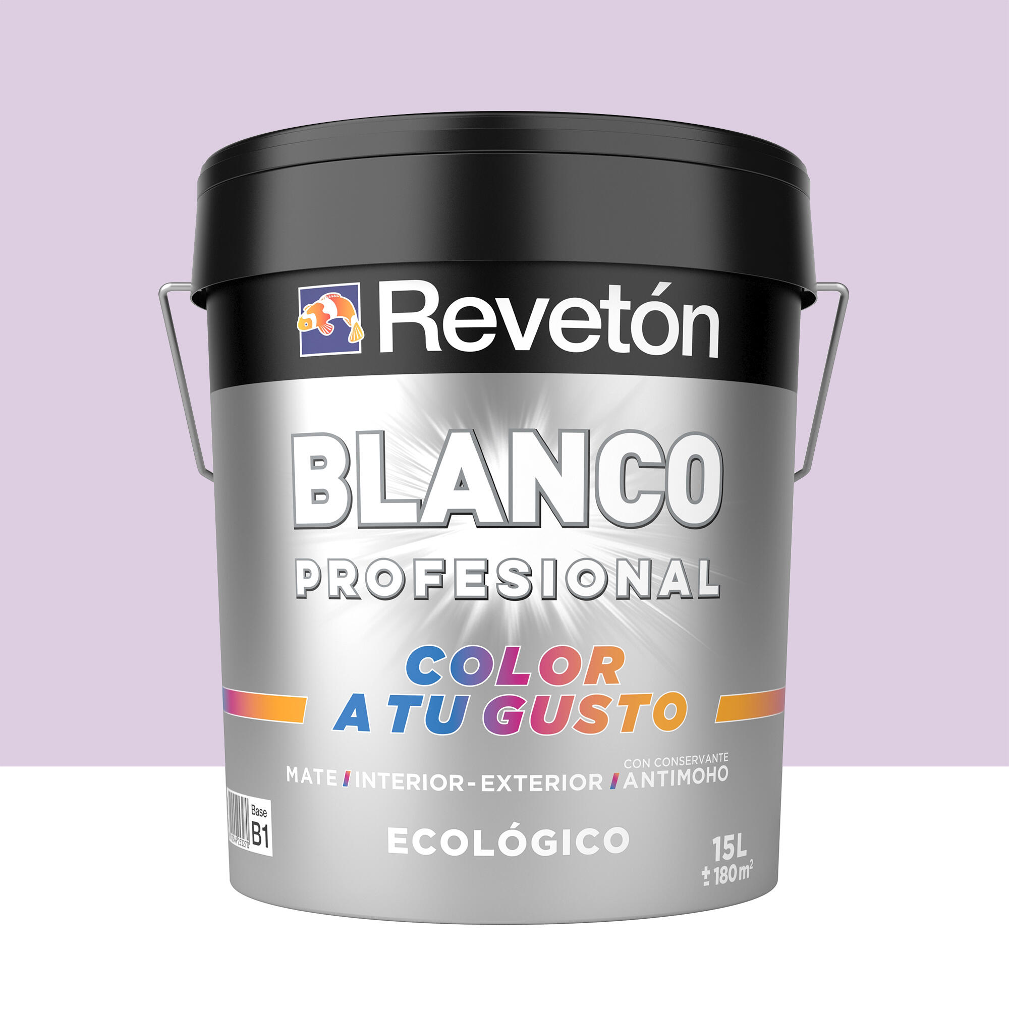Pintura interior revetón color a tu gusto lila rosáceo medio luminoso mate 15l