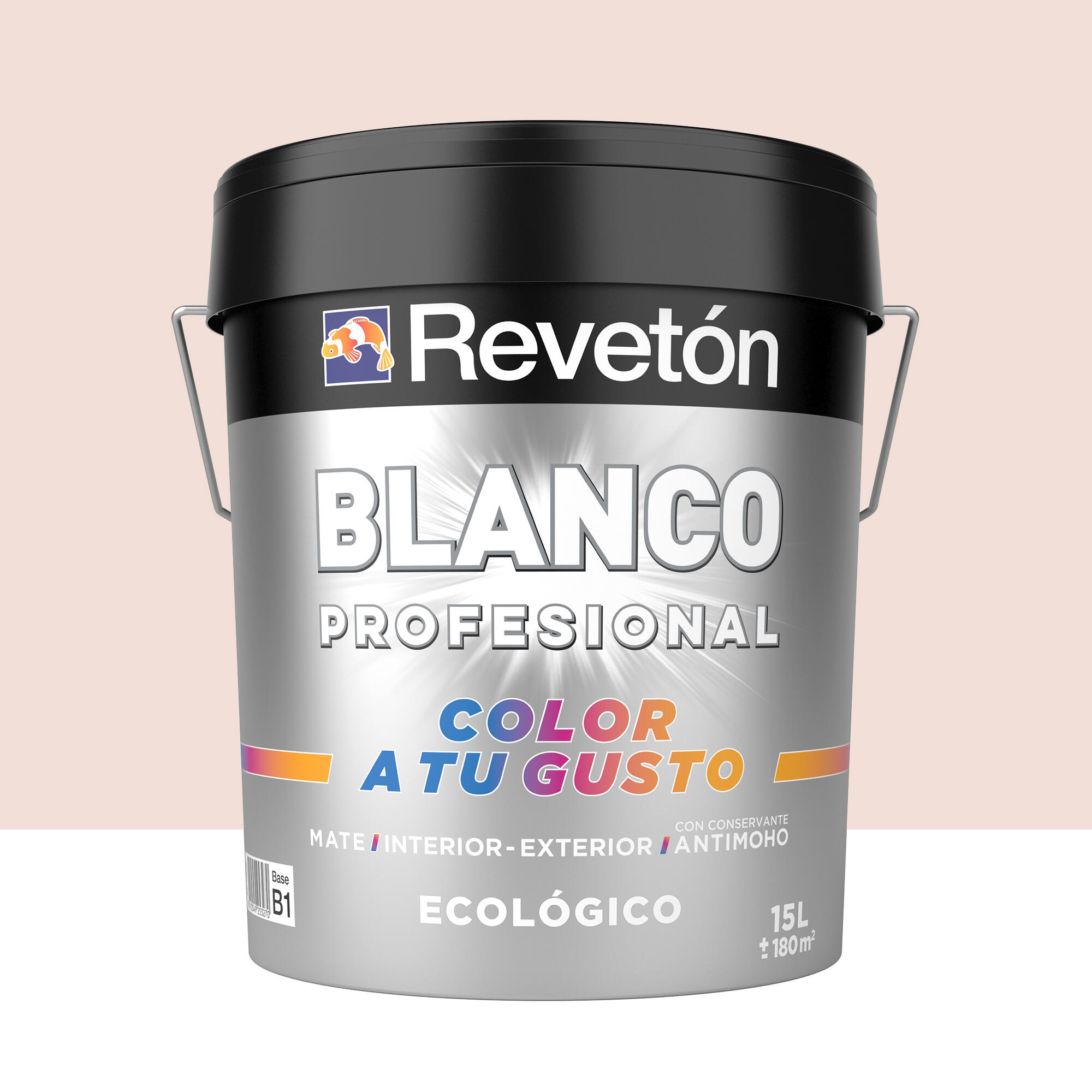 Pintura de interior color a tu gusto revetón color nude suave empolvado mate 15l para paredes y techos