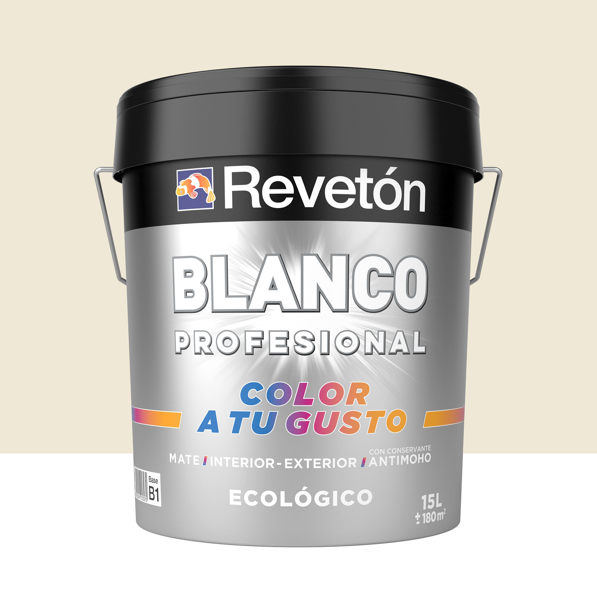 Pintura interior revetón color a tu gusto neutro arena muy luminoso mate 15l