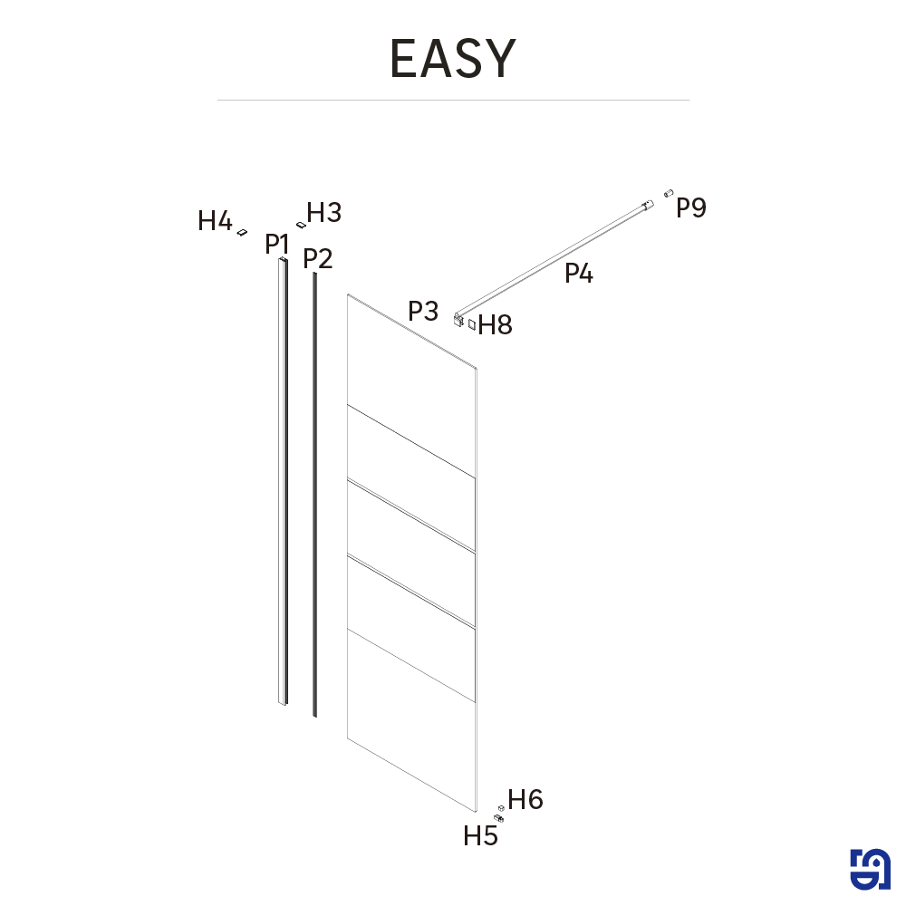 Paroi de douche à l'italienne verre sérigraphié, l.100 cm, Ep. 6 mm chromé Easy - 4