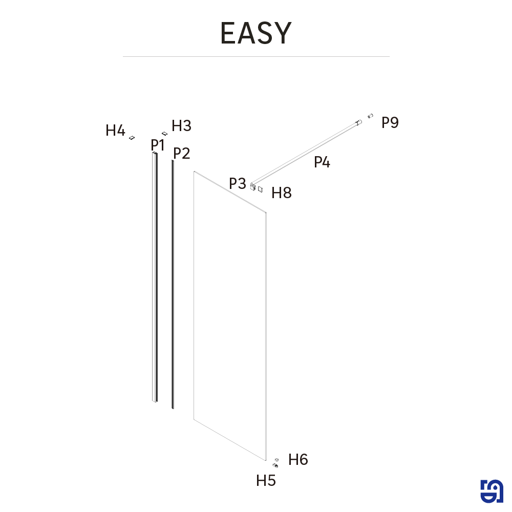 Paroi de douche à l'italienne verre transparent, l.120 cm, Ep. 6 mm chromé Easy - 4