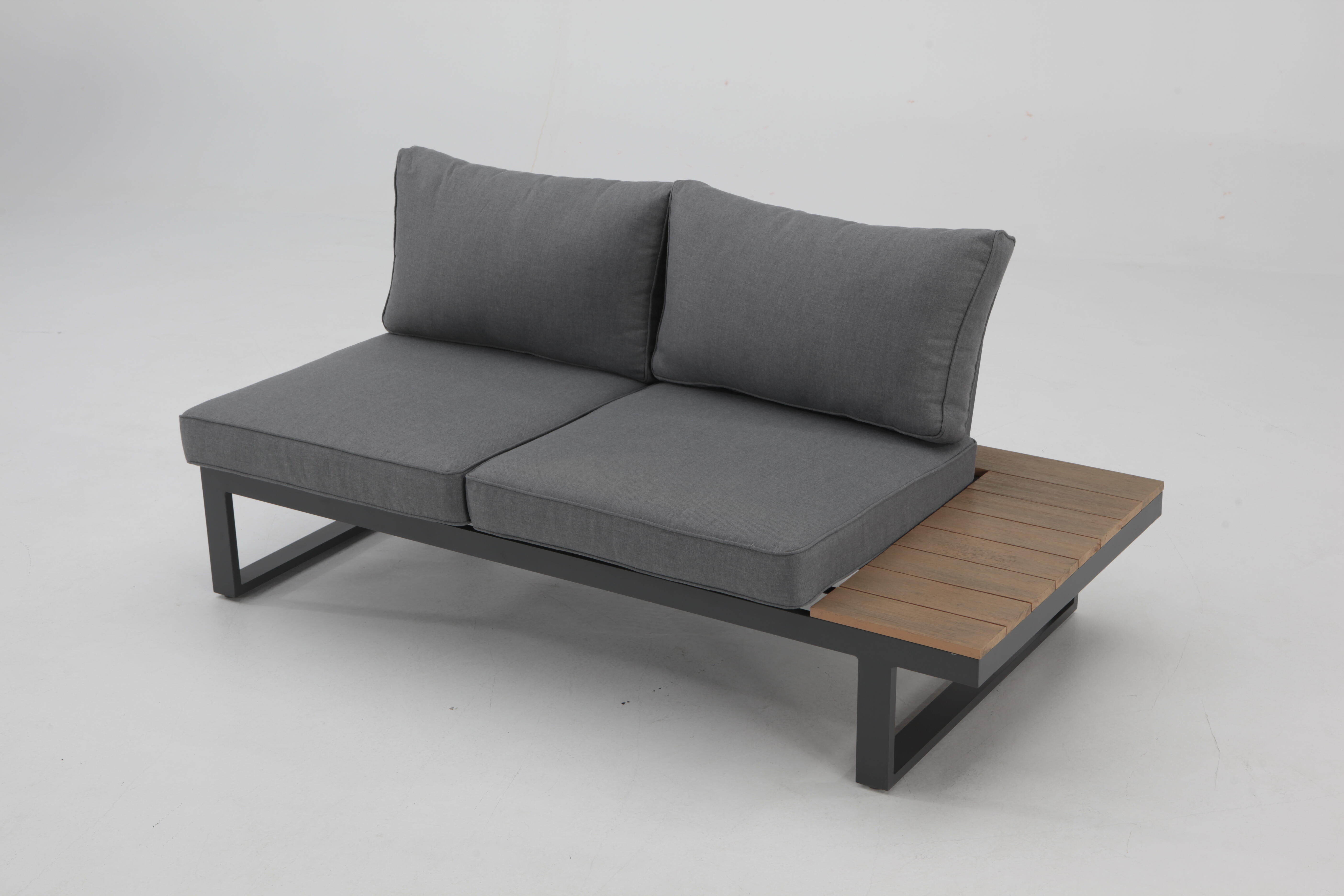 Salon bas Capri 5p en bois composite et aluminium anthracite - 3