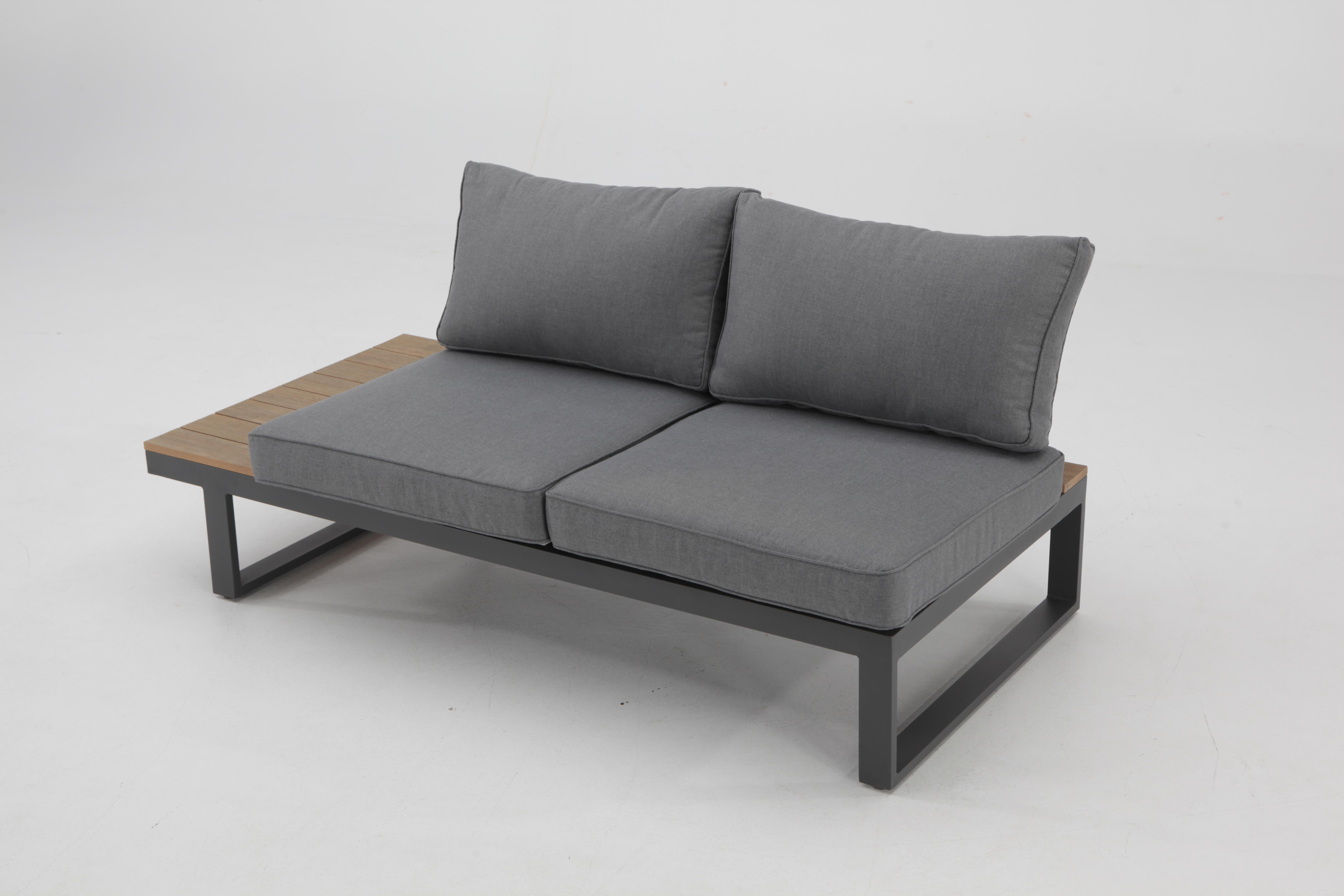 Salon bas Capri 5p en bois composite et aluminium anthracite - 4