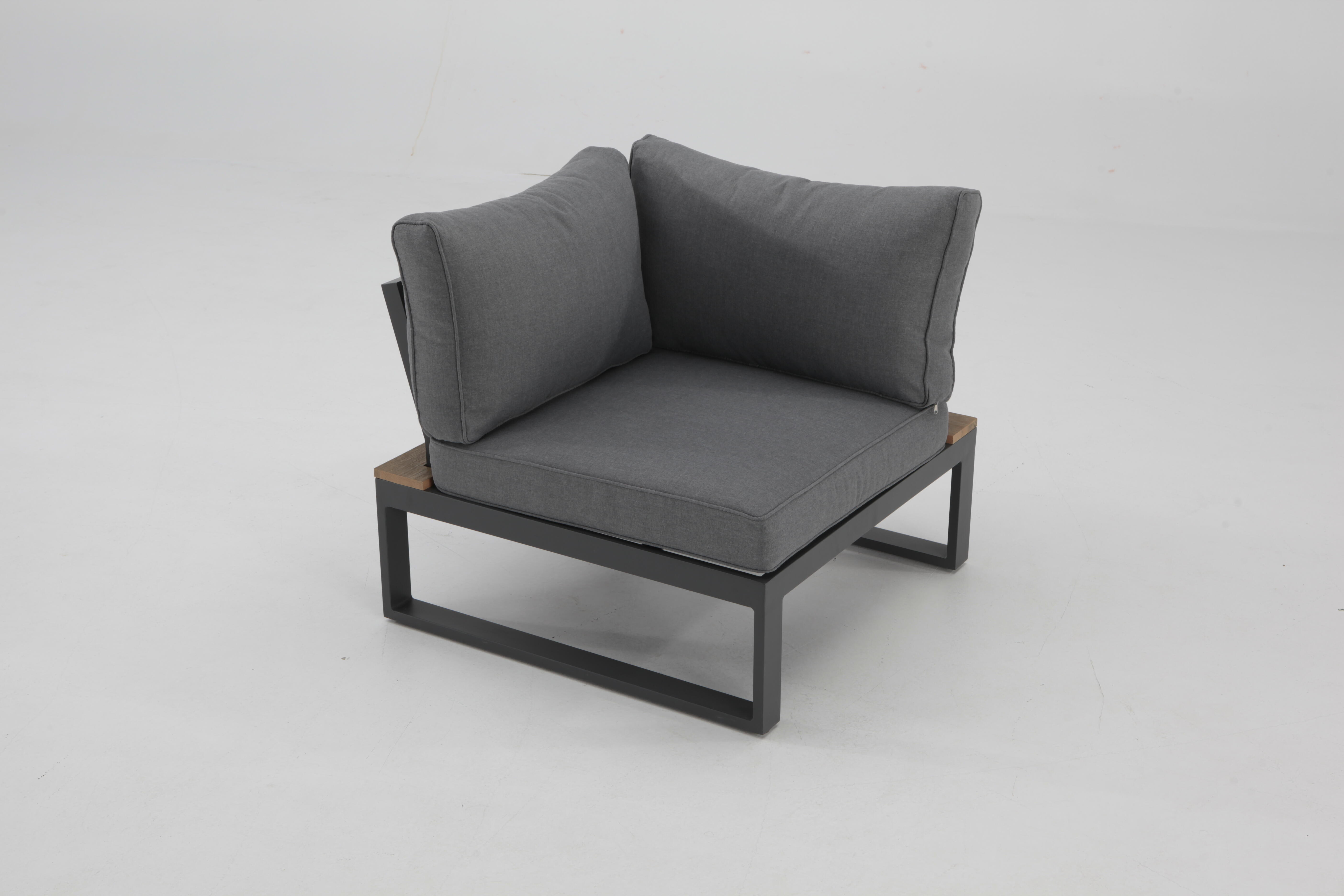 Salon bas Capri 5p en bois composite et aluminium anthracite - 2