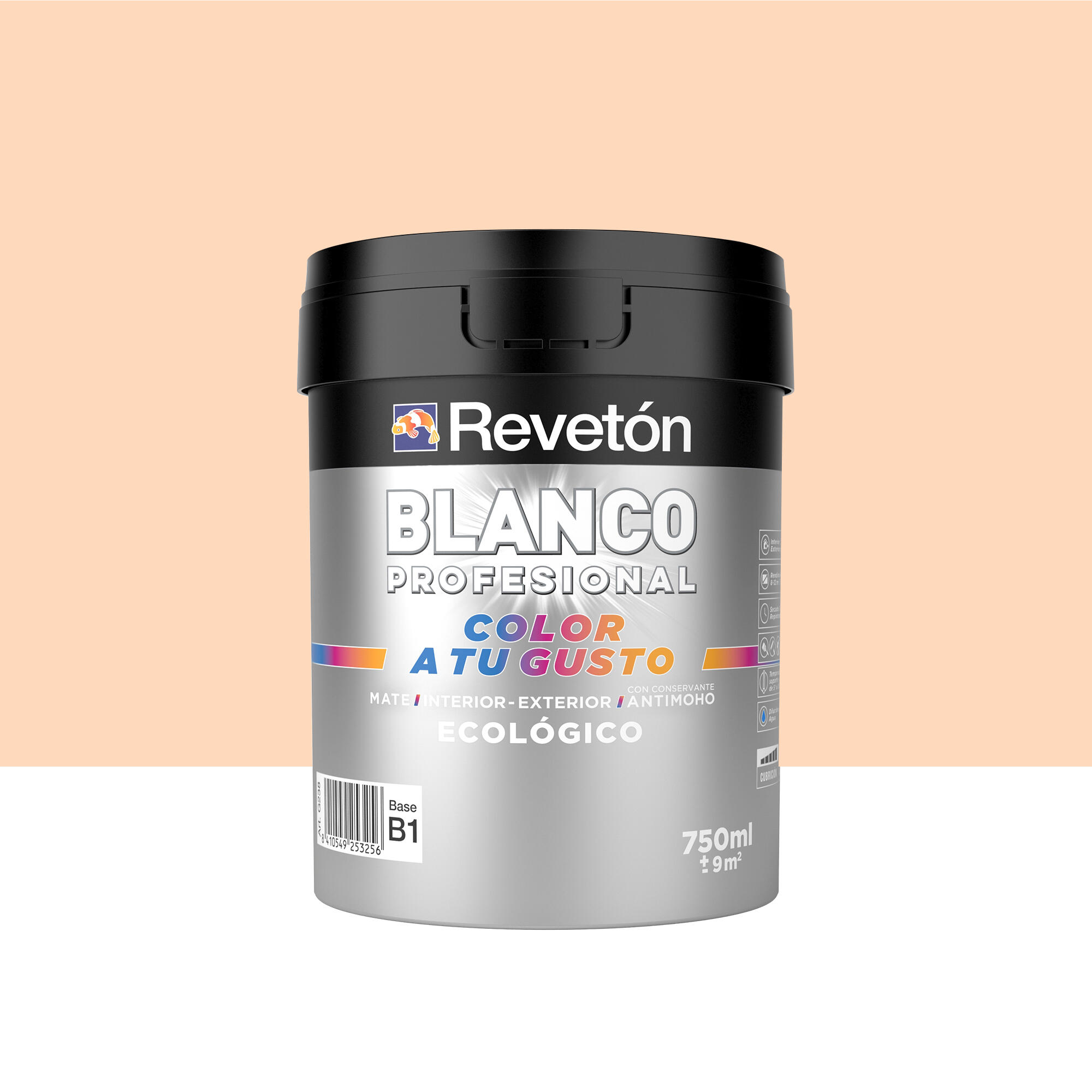 Pintura interior revetón color a tu gusto salmón suave luminoso mate 0.75l