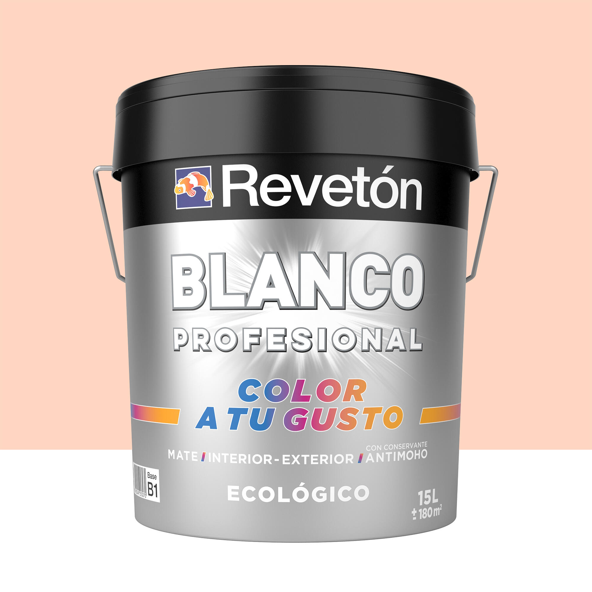 Pintura de interior color a tu gusto revetón color salmón suave empolvado mate 15l para paredes y techos