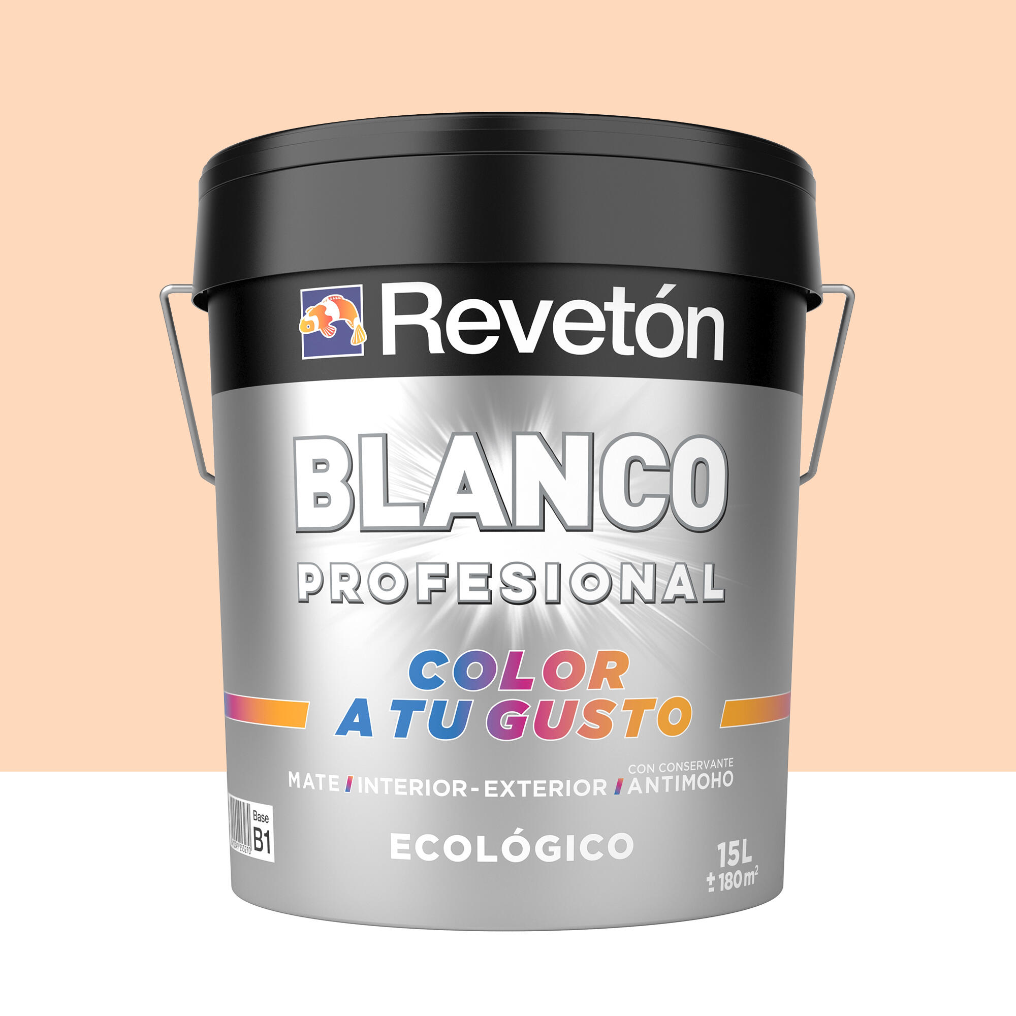 Pintura interior revetón color a tu gusto salmón suave luminoso mate 15l