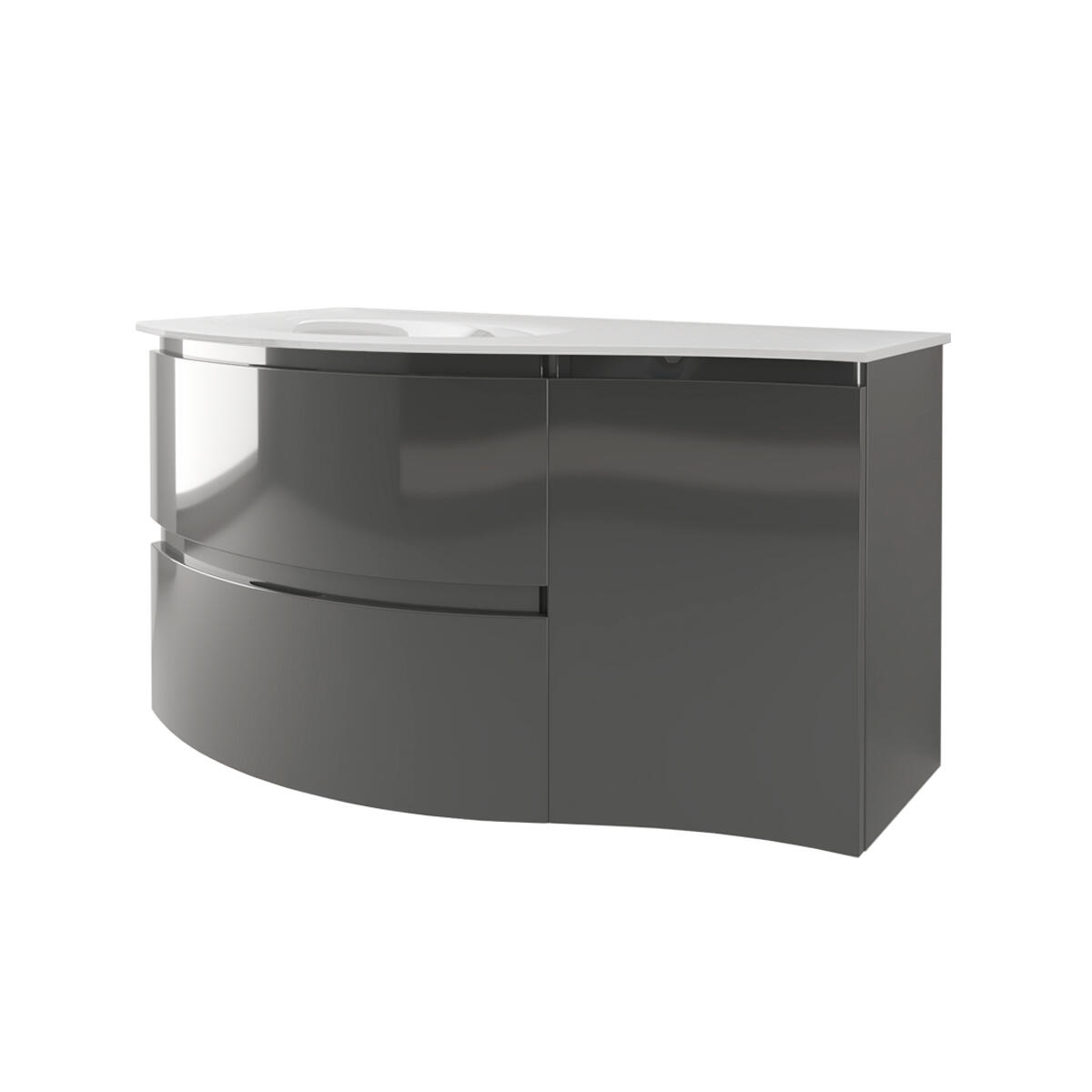 Estensione per mobile da bagno Vague 1 anta grigio antracite L 35 x H 55 x P 40 cm - 4