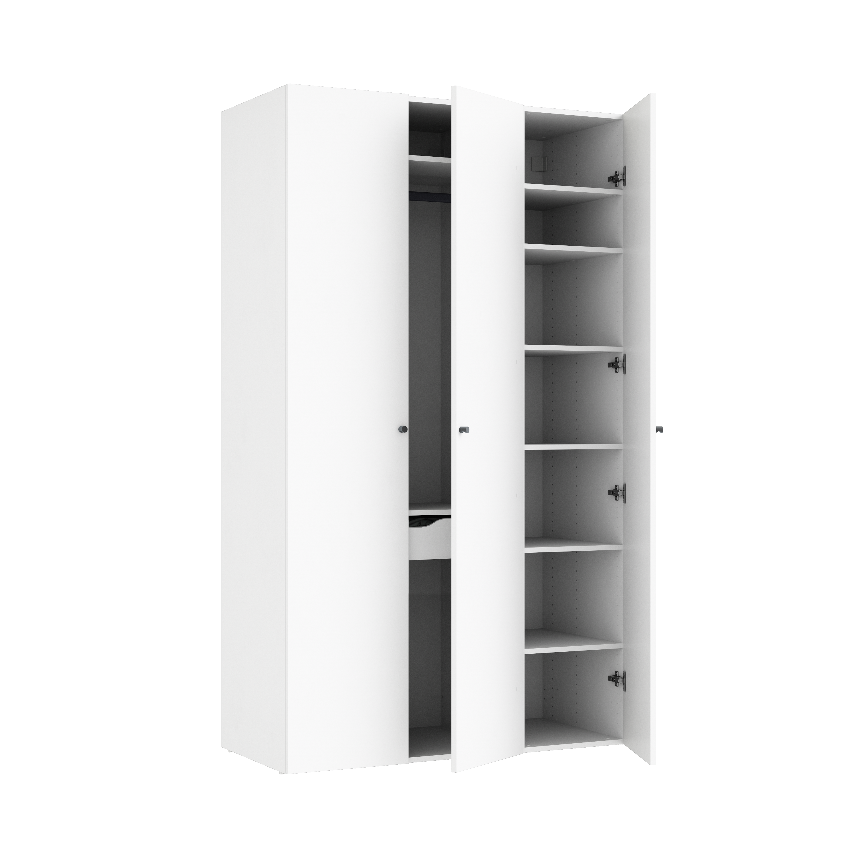 Armario spaceo home 3 puertas abatibles mallorca blanco 120x200x60 compo nº 1