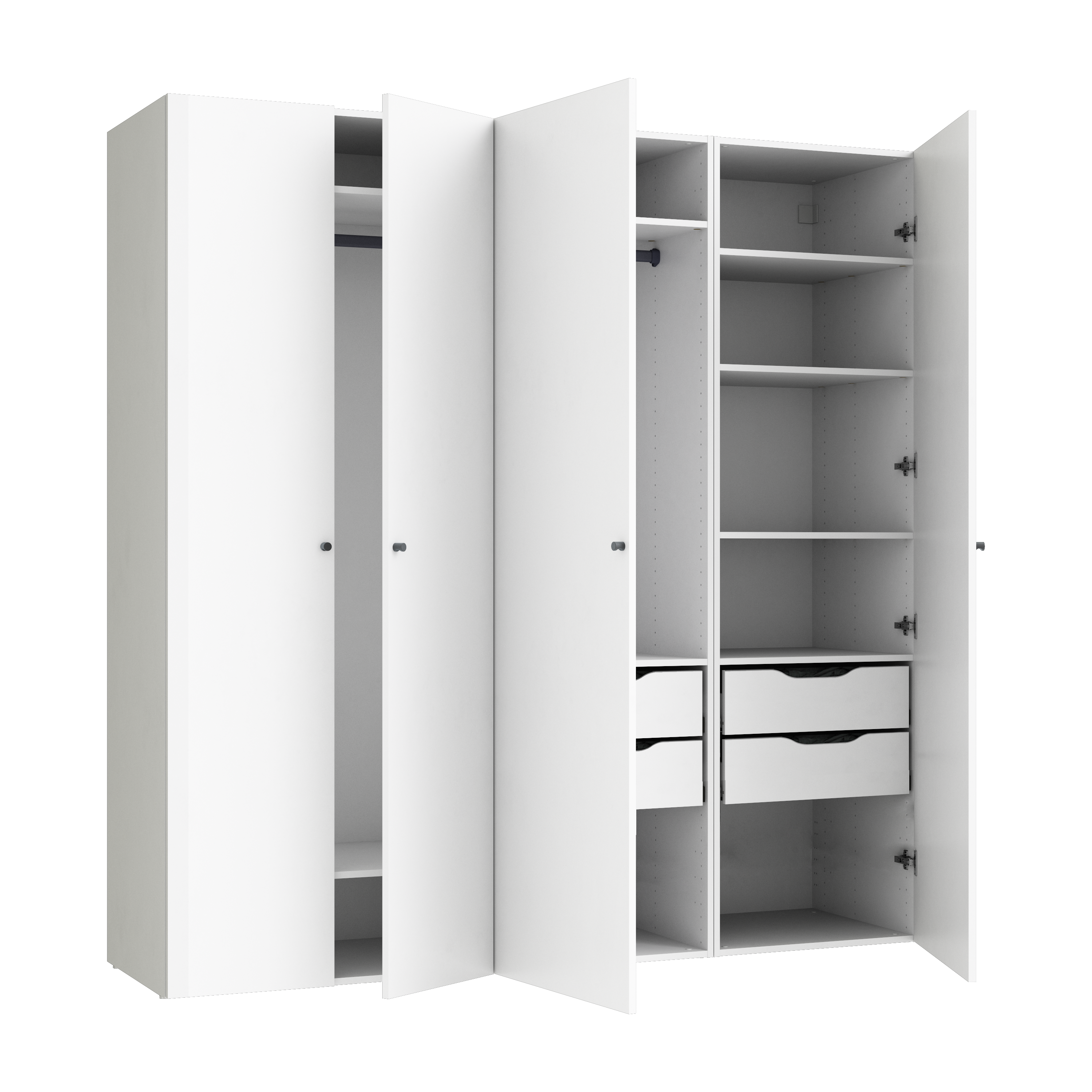 Armario spaceo home 4 puertas abatibles mallorca blanco 200x240x60 compo nº 68