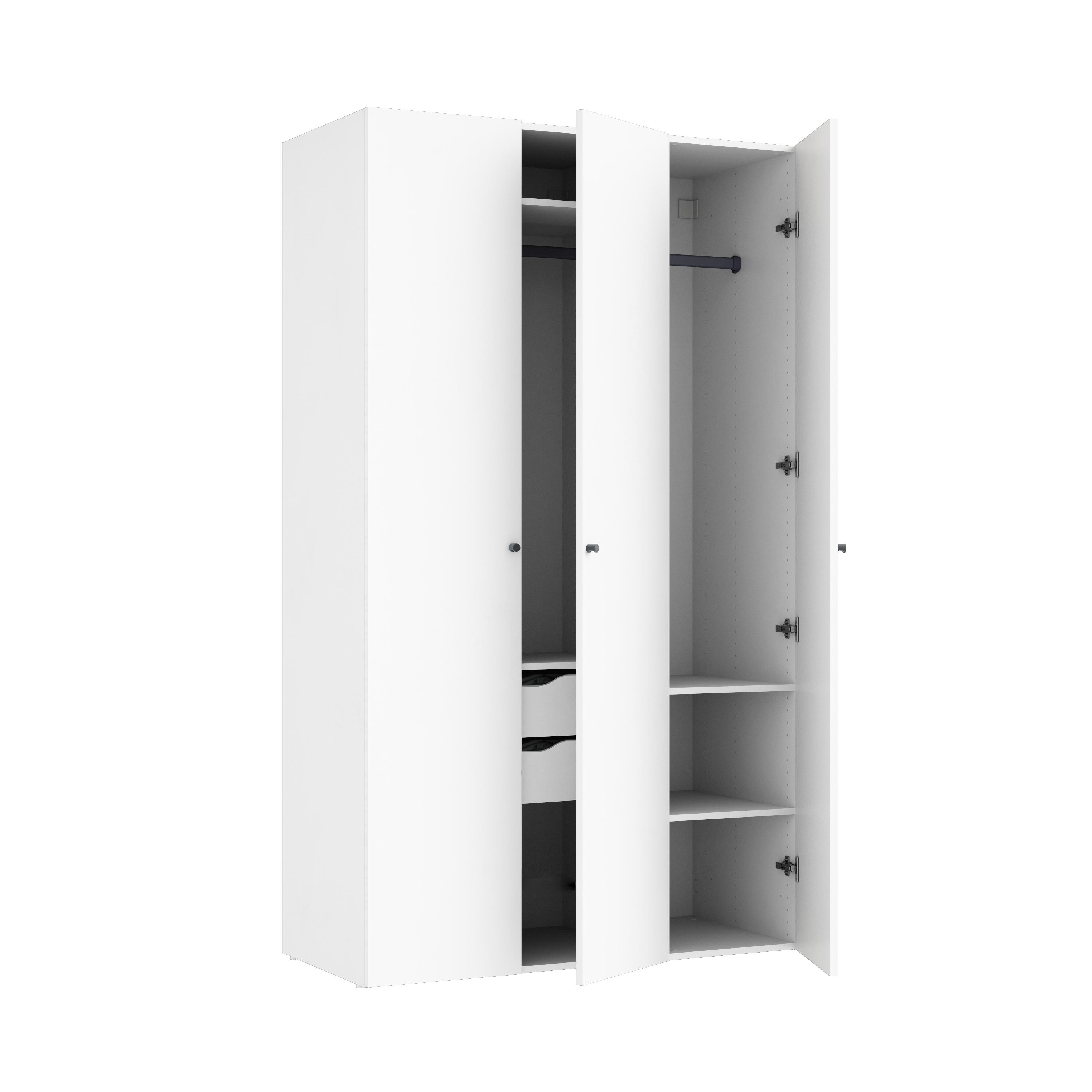Armario spaceo home 3 puertas abatibles mallorca blanco 120x200x60 compo nº 2