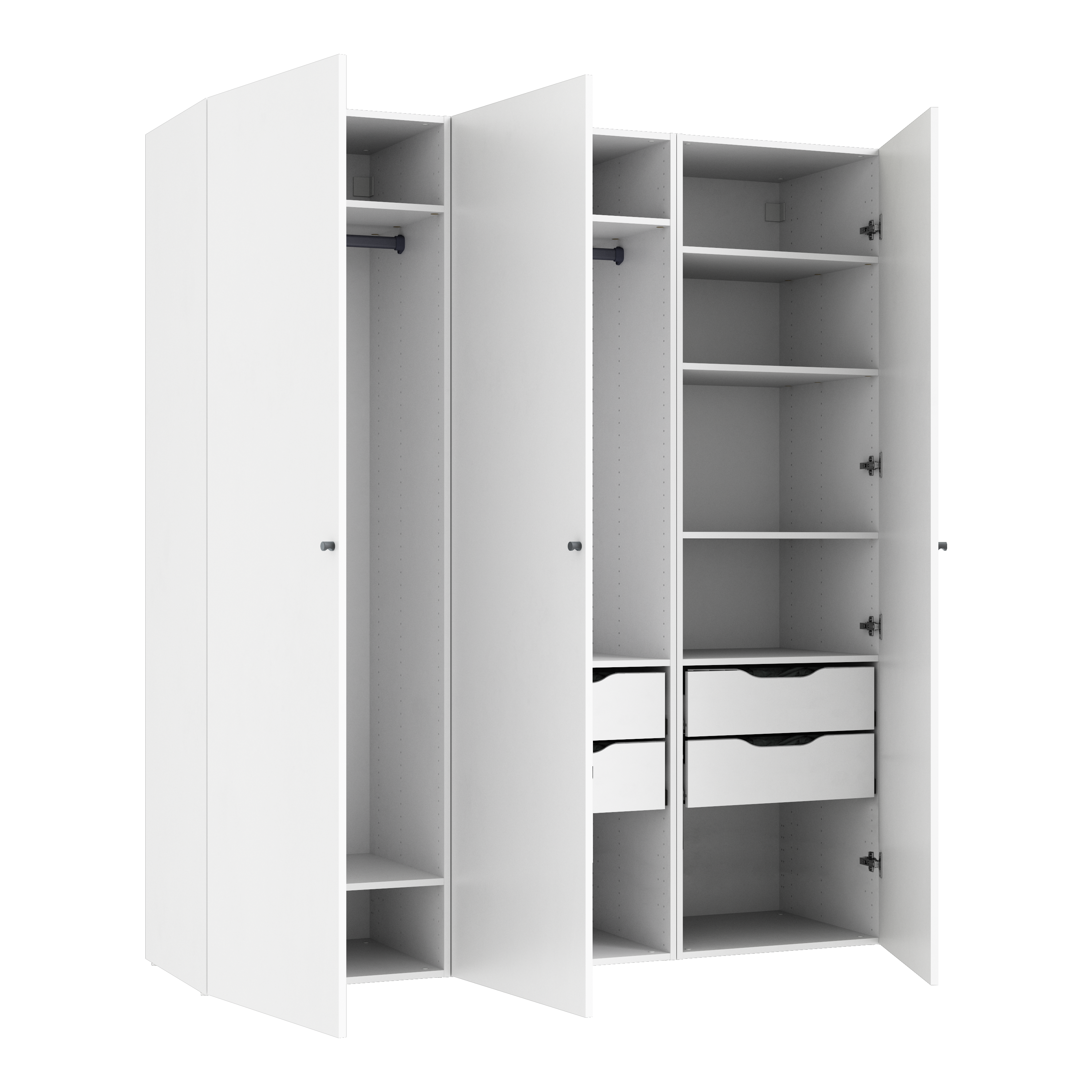 Armario spaceo home 3 puertas abatibles mallorca blanco 180x200x60 compo nº 9