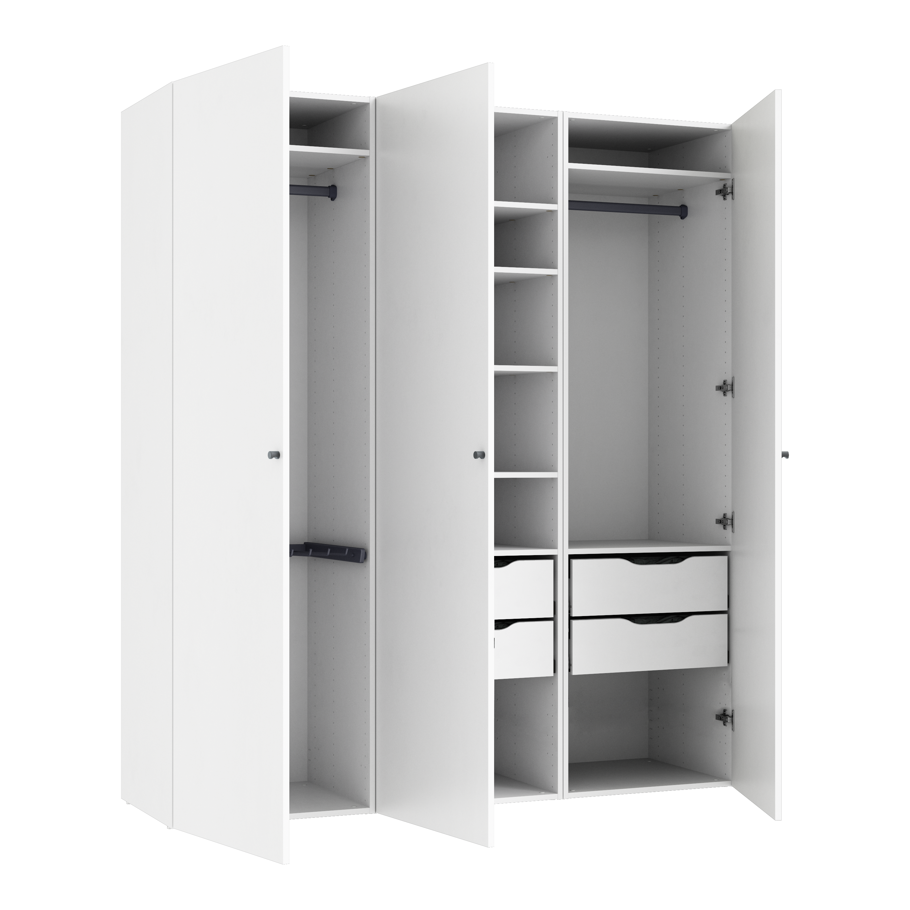 Armario spaceo home 3 puertas abatibles mallorca blanco 180x200x60 compo nº 13