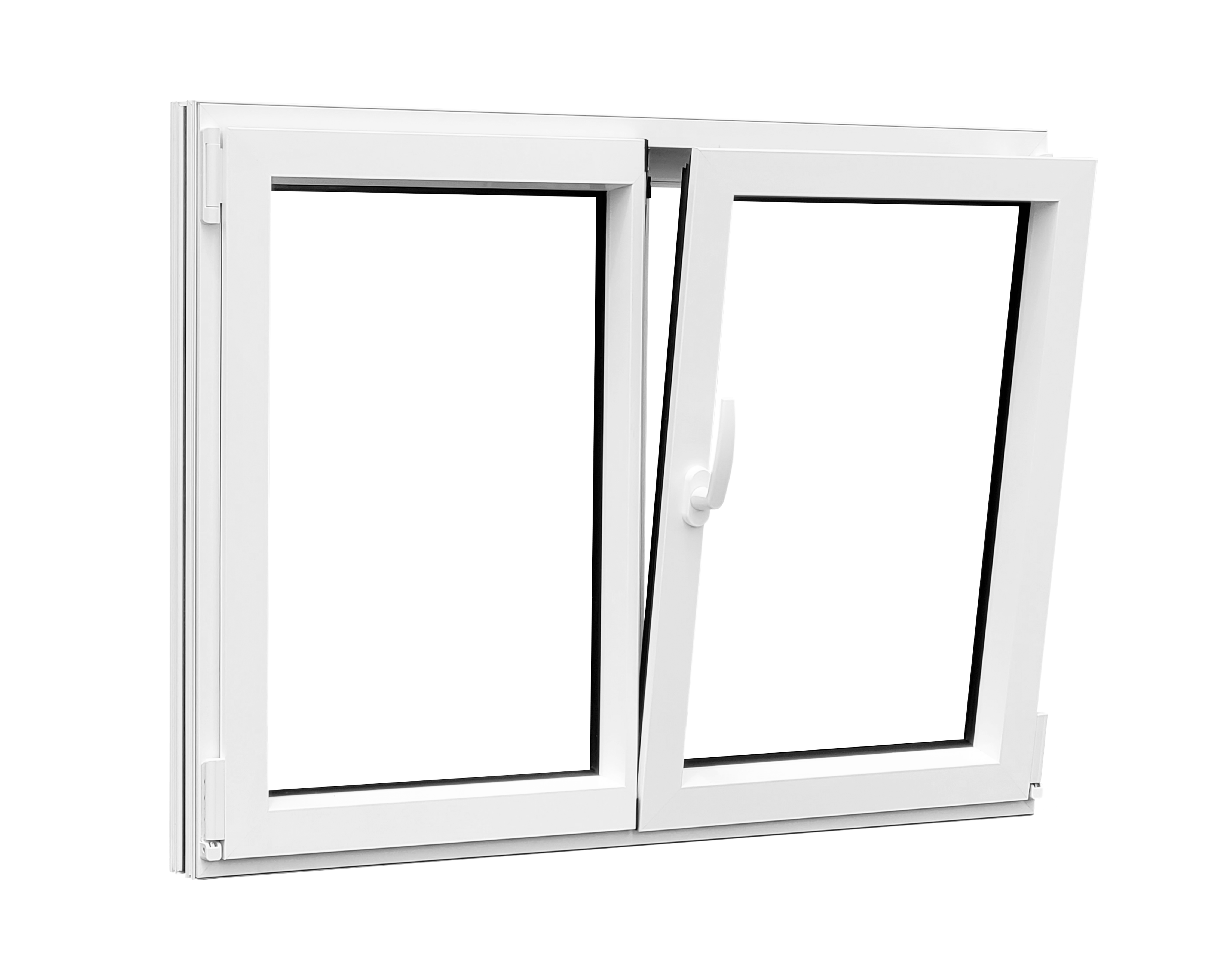 Ventana sin persiana isoxa de aluminio oscilobatiene derecha de 100x100cm