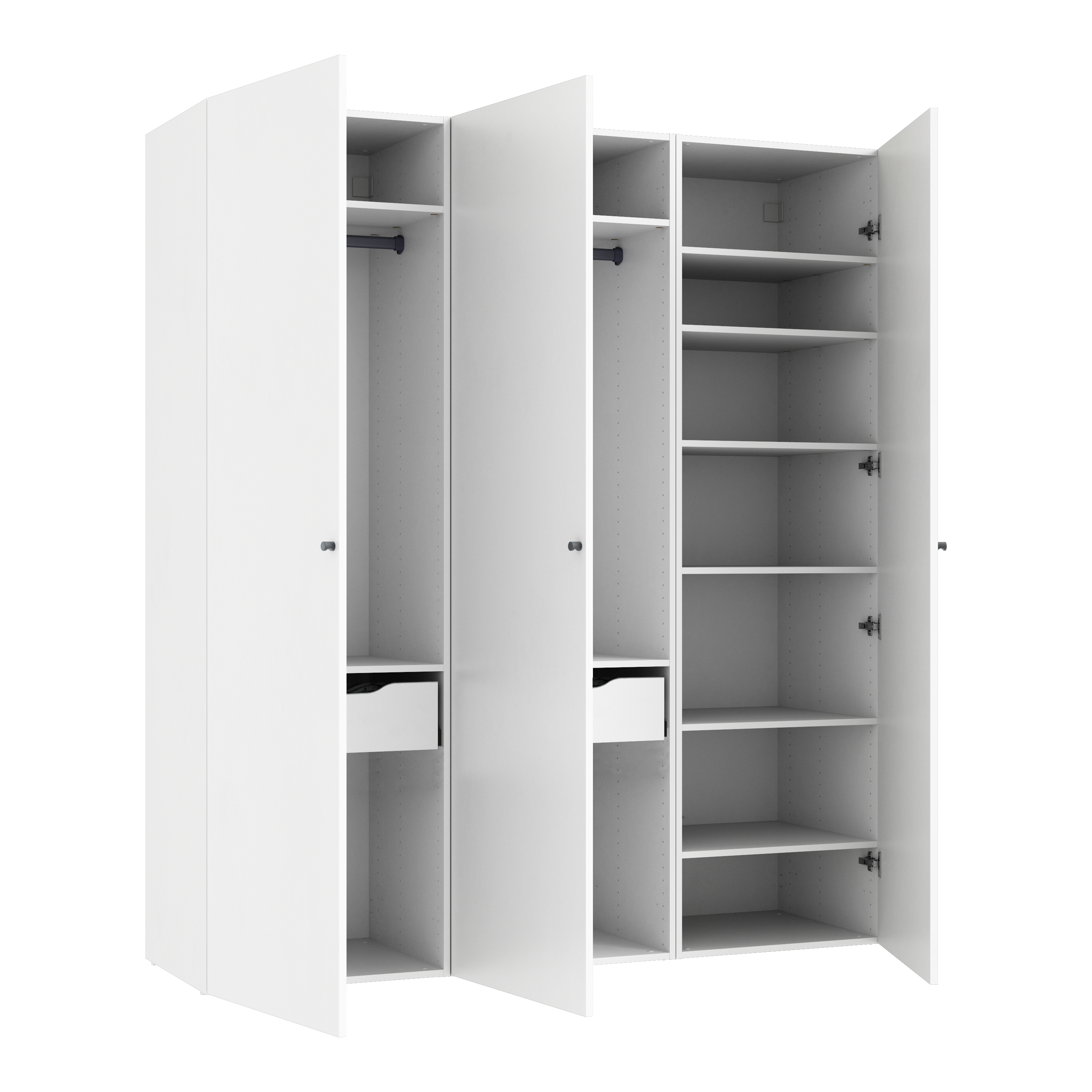 Armario spaceo home 3 puertas abatibles mallorca blanco 180x240x60 compo nº 66