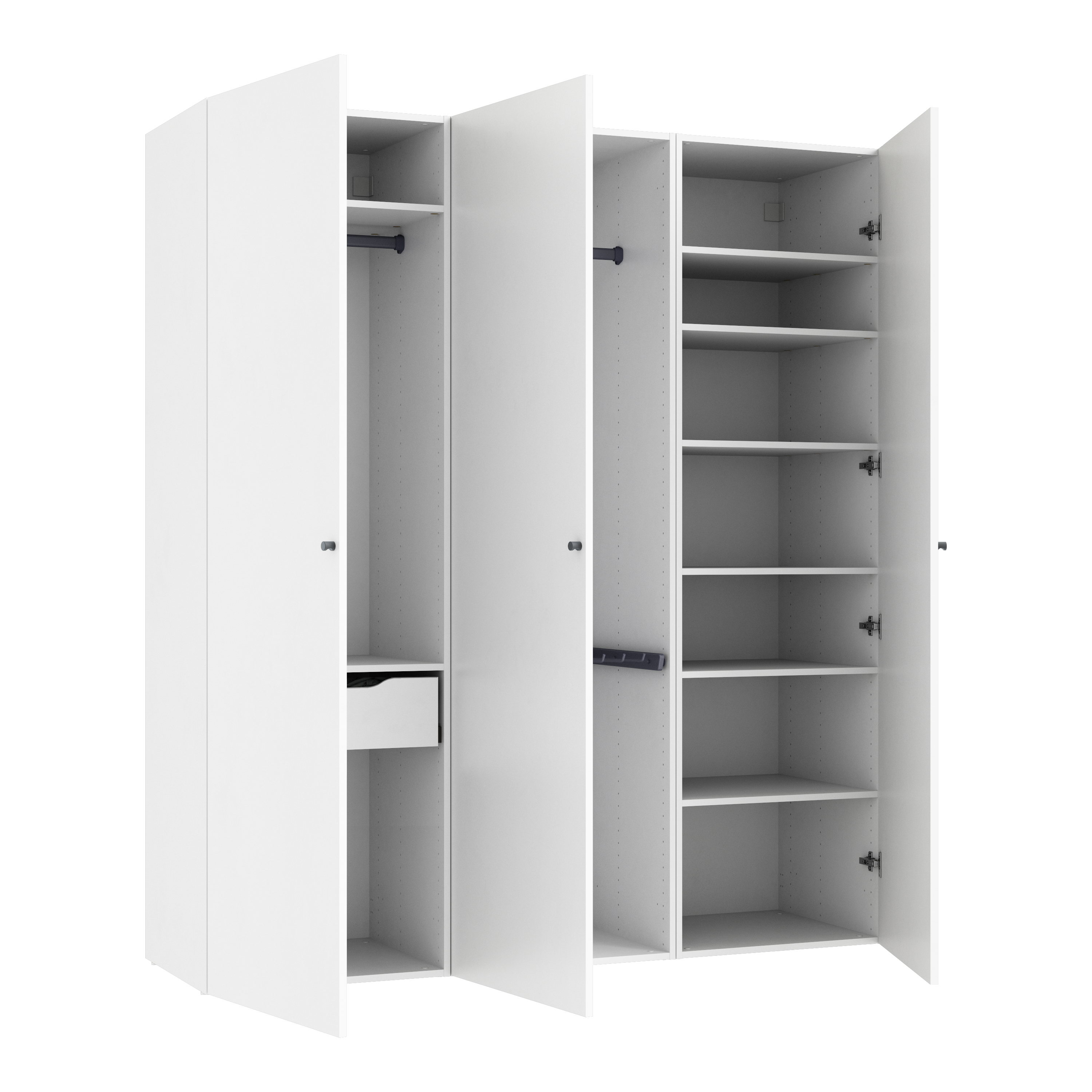 Armario spaceo home 3 puertas abatibles mallorca blanco 180x200x60 compo nº 69
