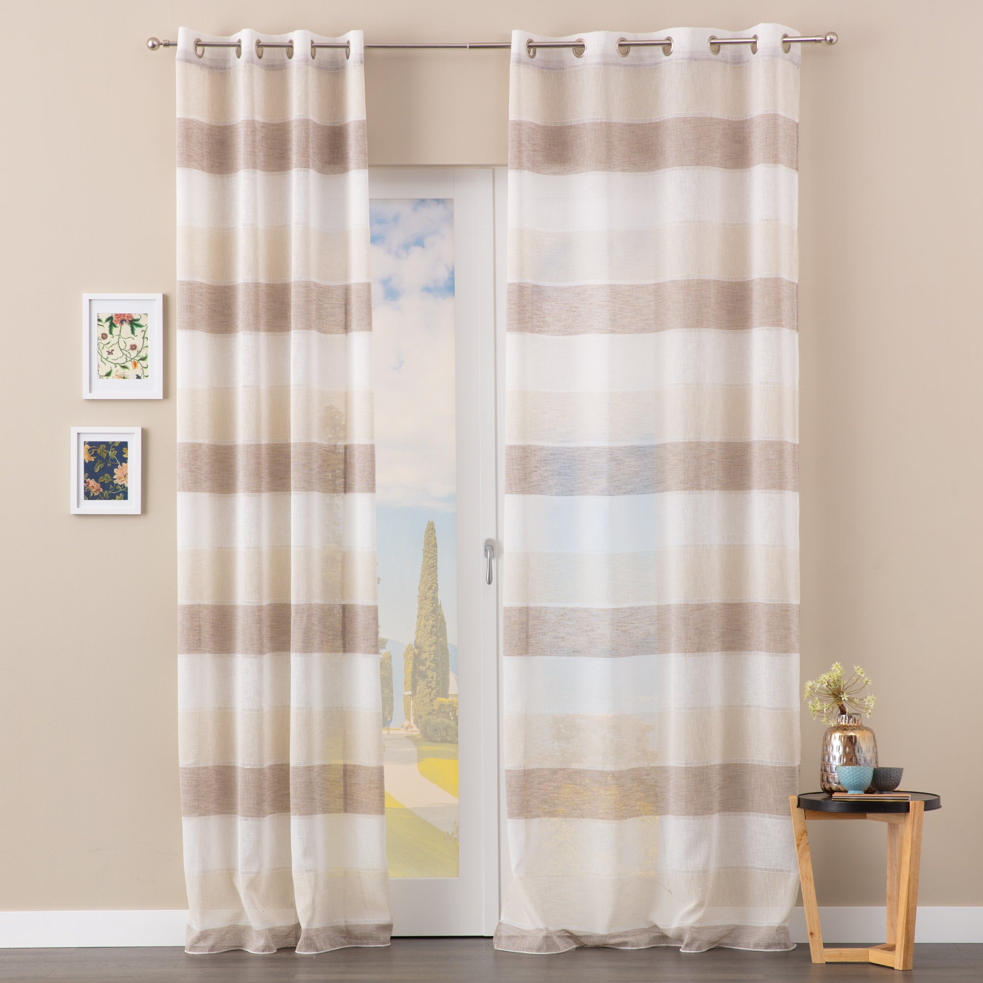 Tenda Sandra marrone, occhiello 140x280 cm - 2