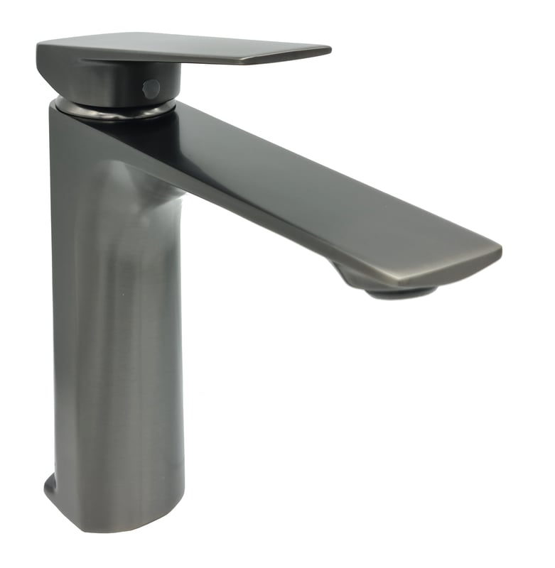 Bateria umywalkowa czarny chrom 19 cm Omega Grey Liveno