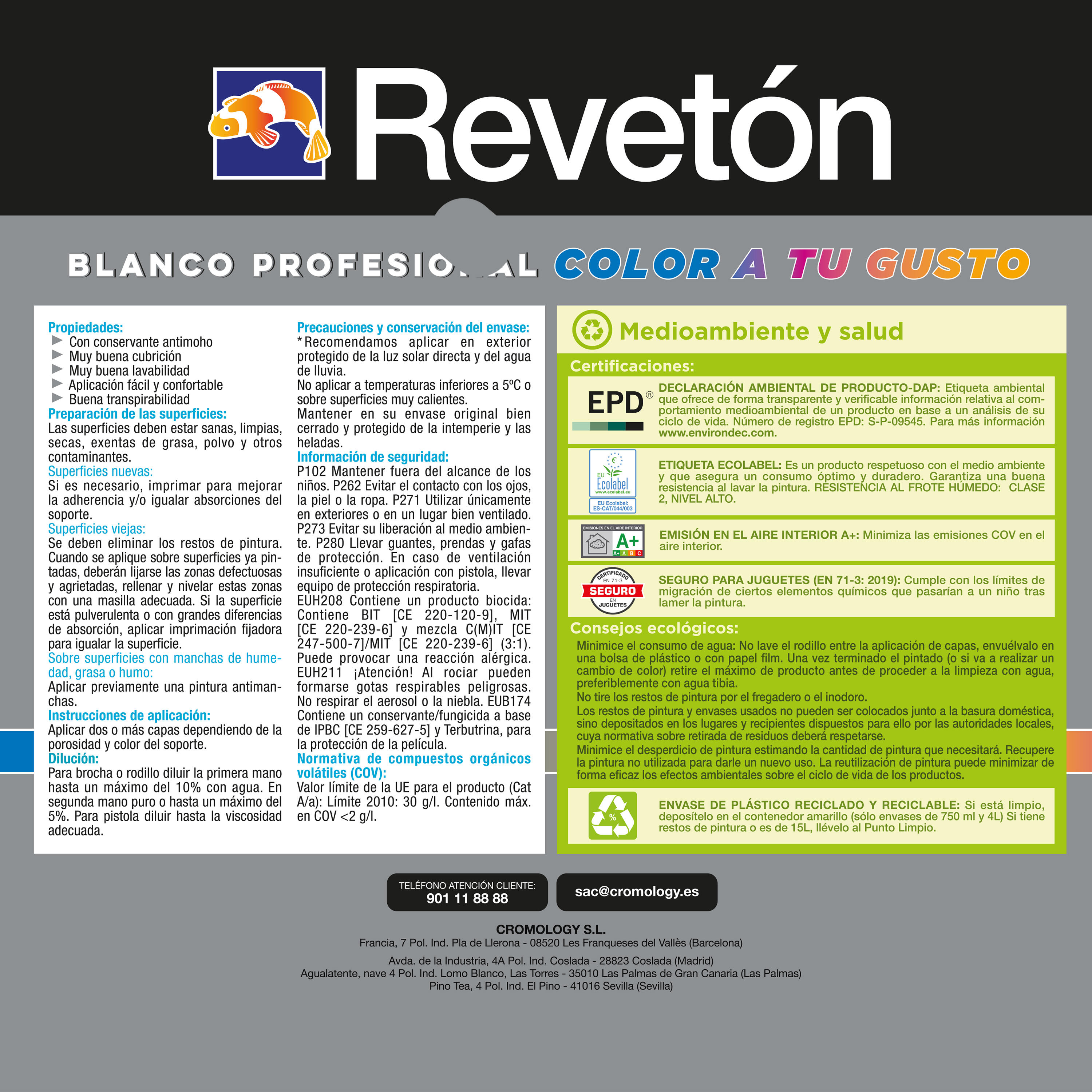 Pintura de interior Color a tu gusto  REVETÓN color neutro arena suave muy luminoso mate 4L para paredes y techos - 9
