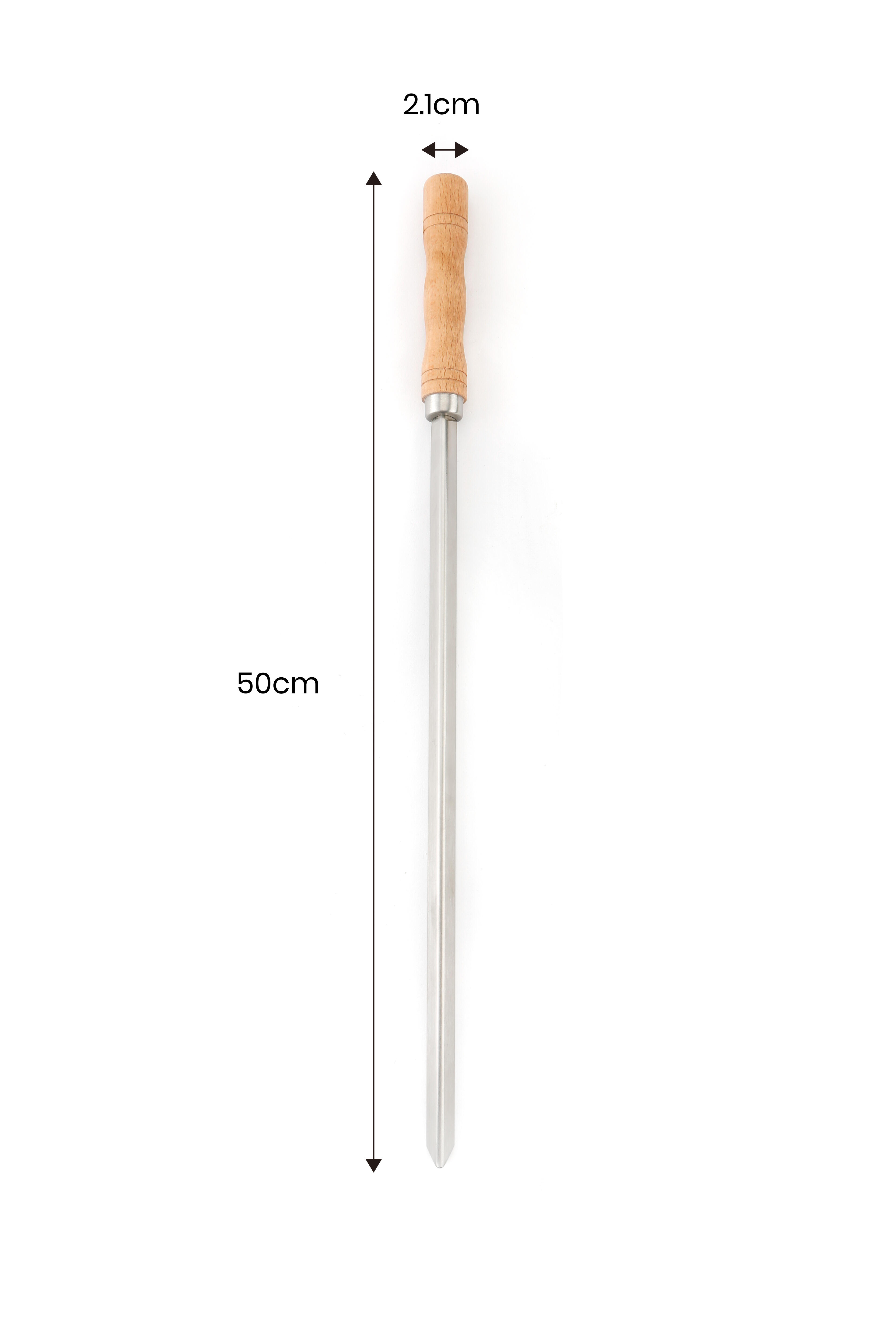 Conjunto de 3 espetos para churrasco em aço inoxidável 50 cm Naterial - 3