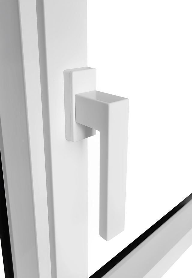 POIGNÉE POUR FENETRE ALUMINIUM A FRAPPE ET OB. BLANC