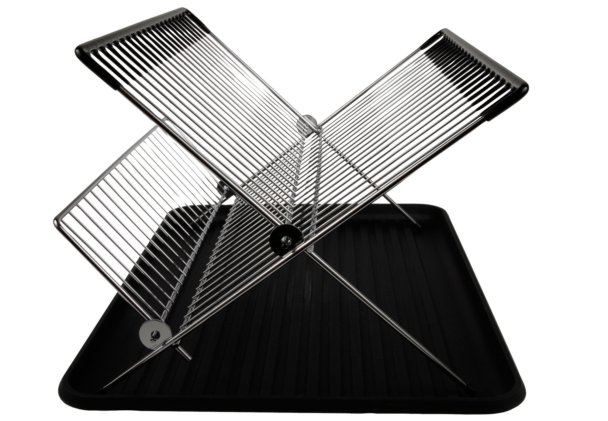 Escurreplatos de aluminio negro 21,5x32,5x43 cm