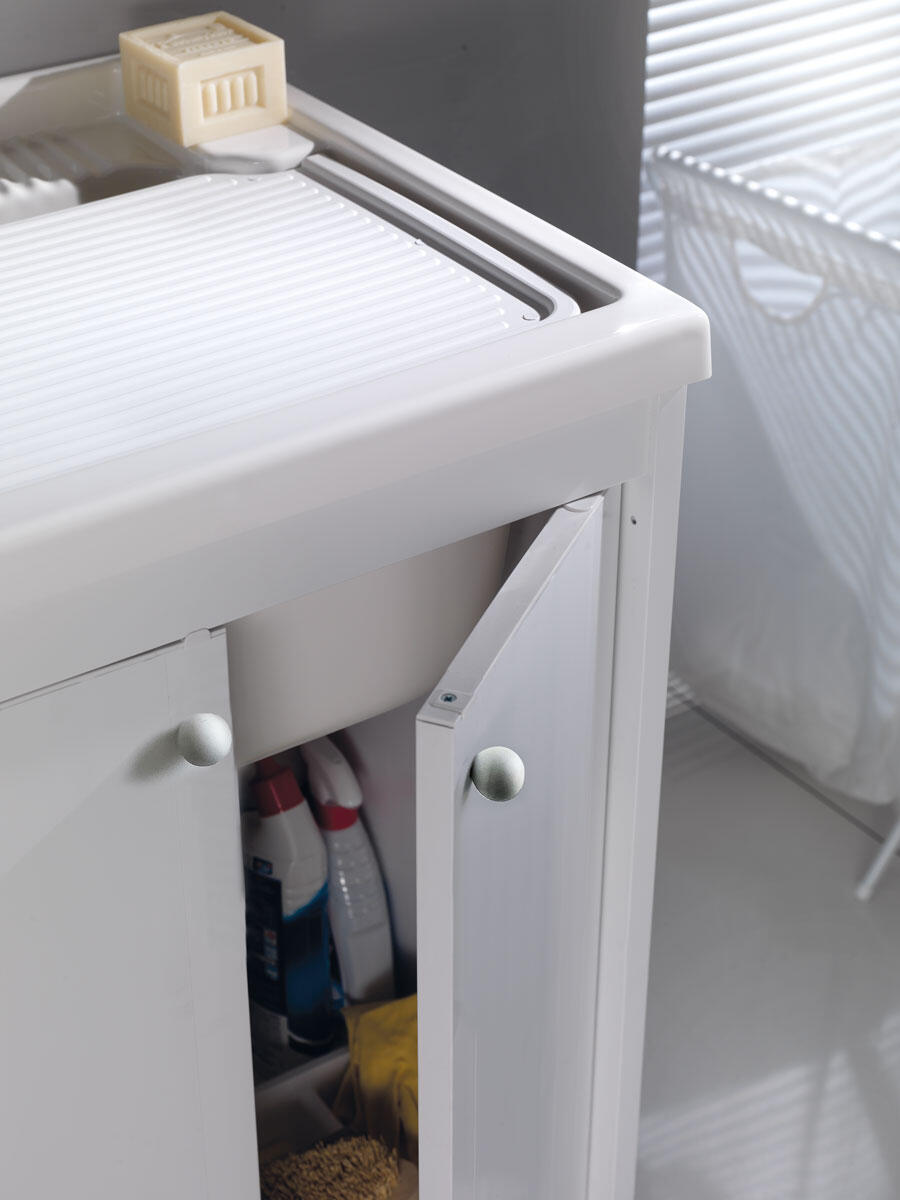 Mobile lavanderia con lavabo incluso LAVO 2 ante in pvc bianco ottico P 50 x L 60 x H 86 cm - 3