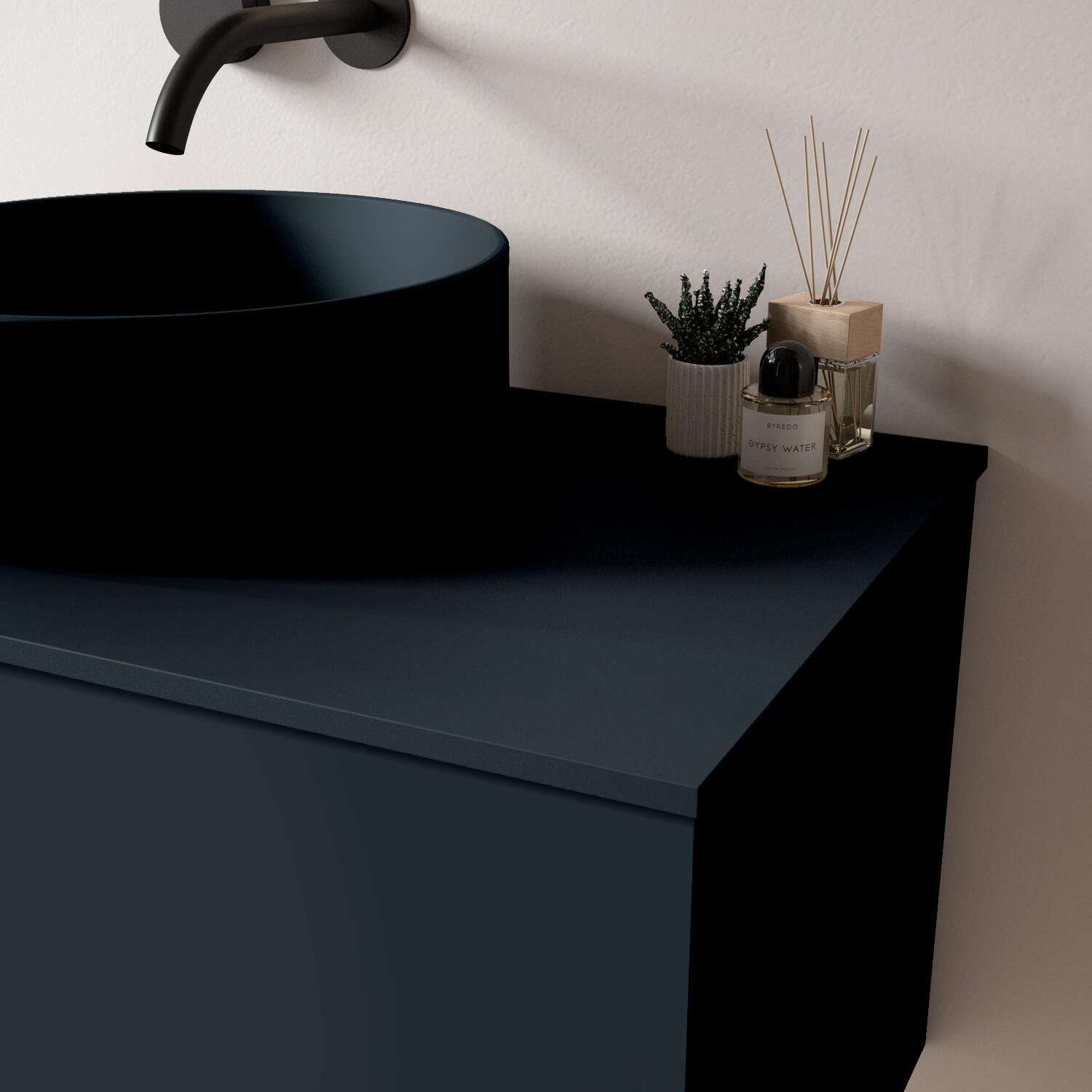 Encimera lavabo mia mineral azul 61x46x1.2 cm