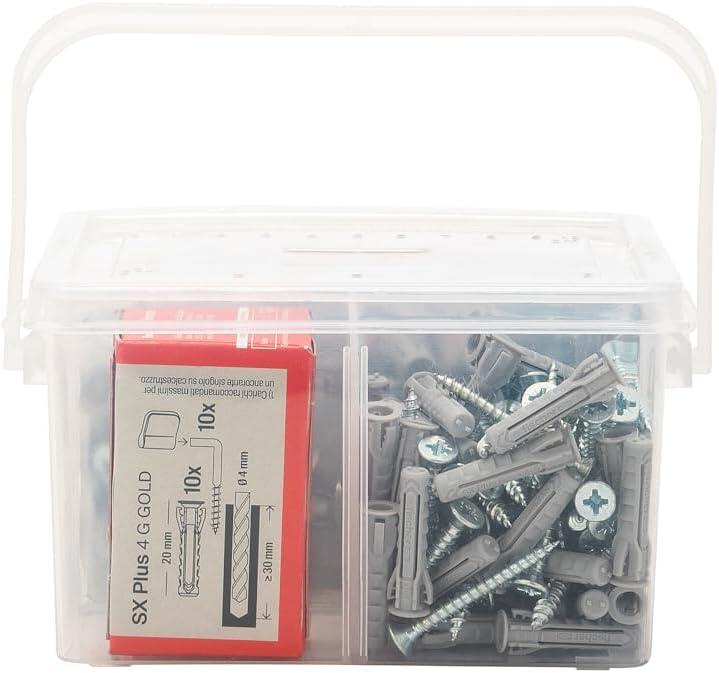 Set di tasselli con vite FISCHER Smartfix box in nylon ø 10 / 6 / 8 mm, 80 pezzi - 5