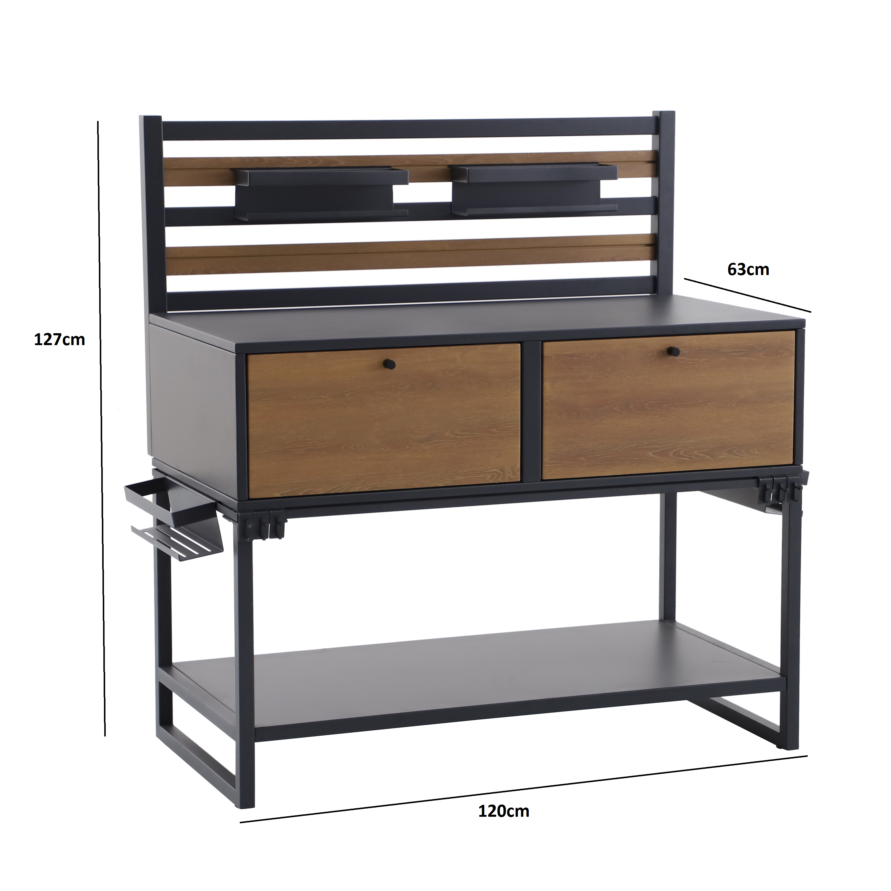 Module de cuisine extérieure en aluminium NATERIAL Lykos, gris et effet bois - 3