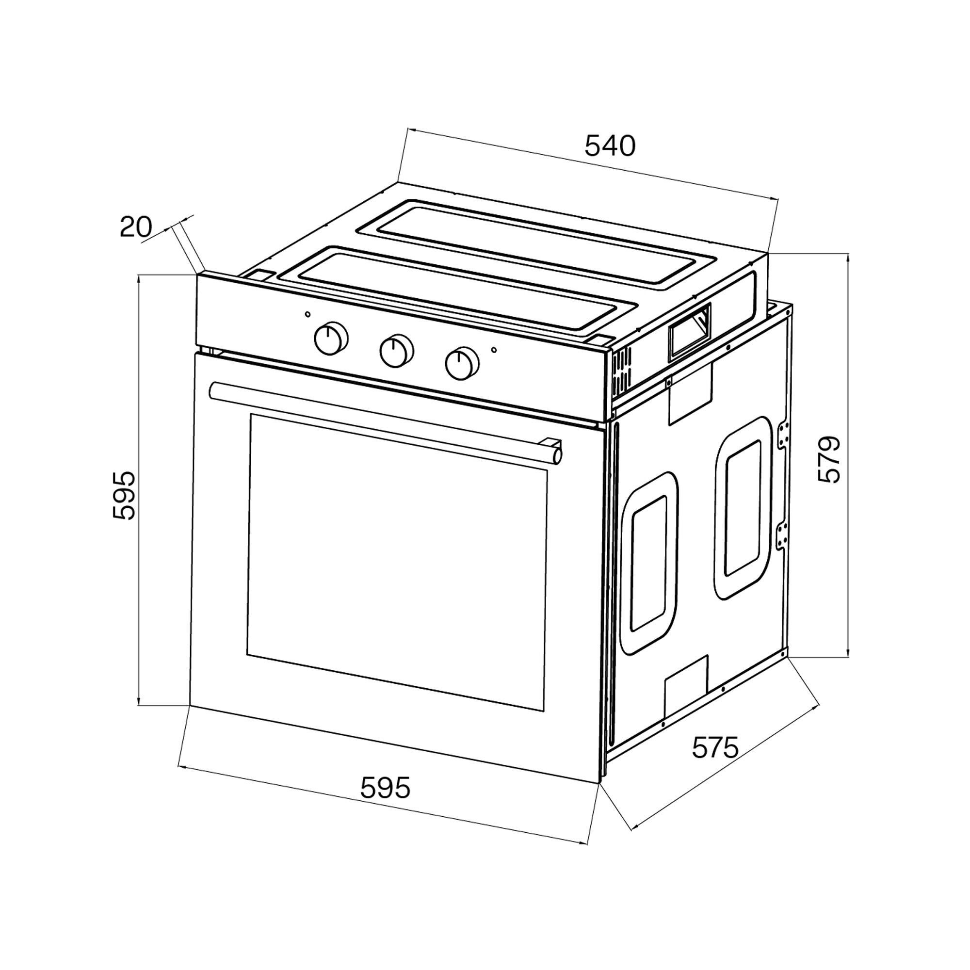 Forno de encastrar convencional 59.5 x 54.7 x  59.5 cm preto Cata SHE 7200 X VR02 - 5