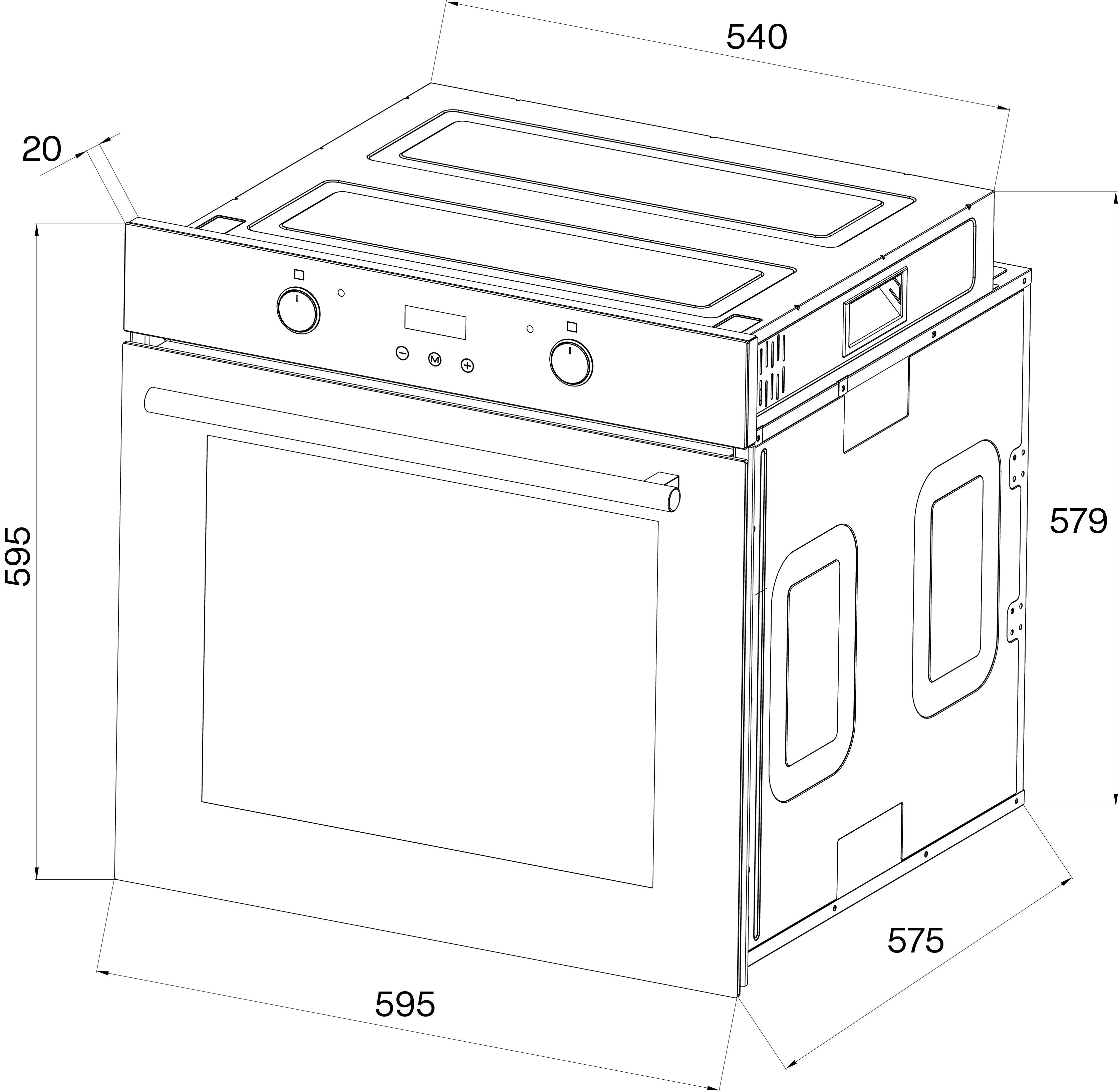 Horno CATA MHDS 706 BK VR01 multifunción 72 litros Aqualisis negro Clase A - 3