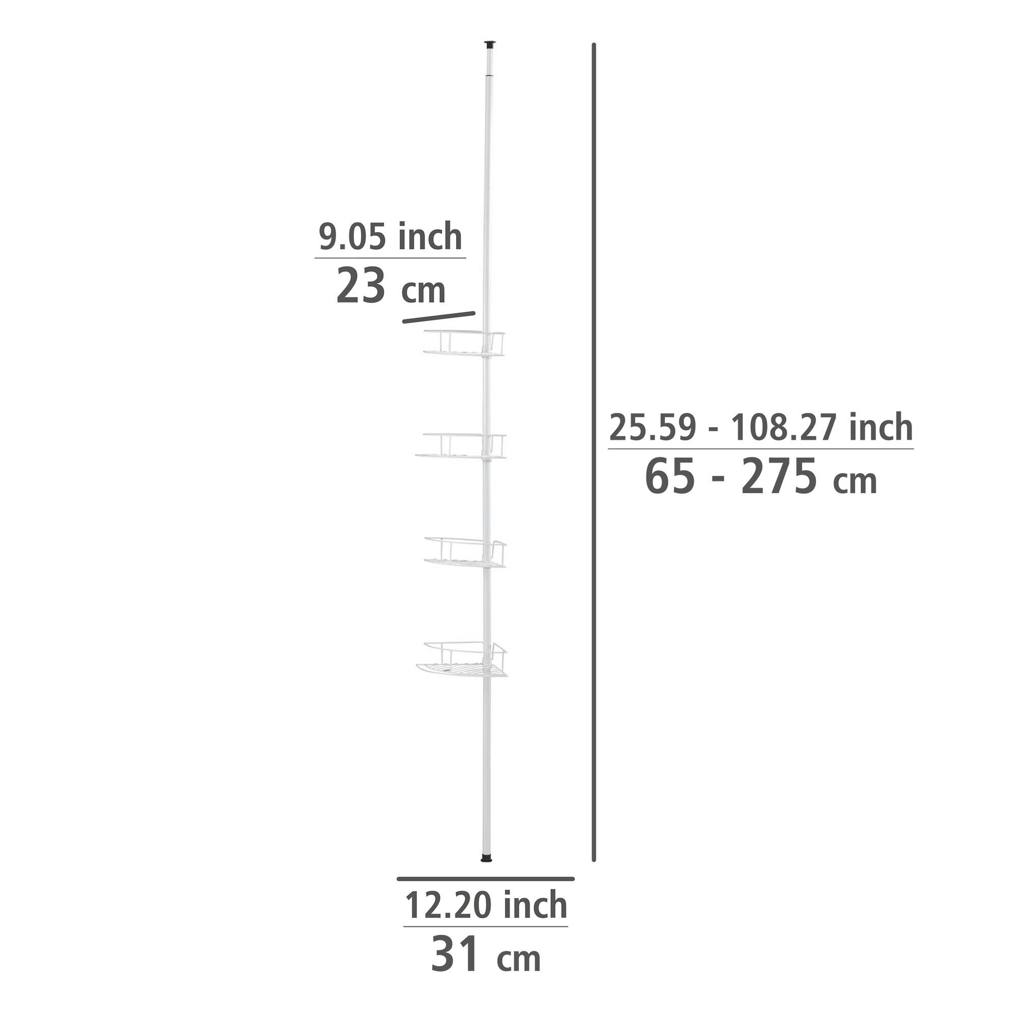 Organizador de ducha Dolcedo blanco con 4 alturas 31x65x23 cm - 2