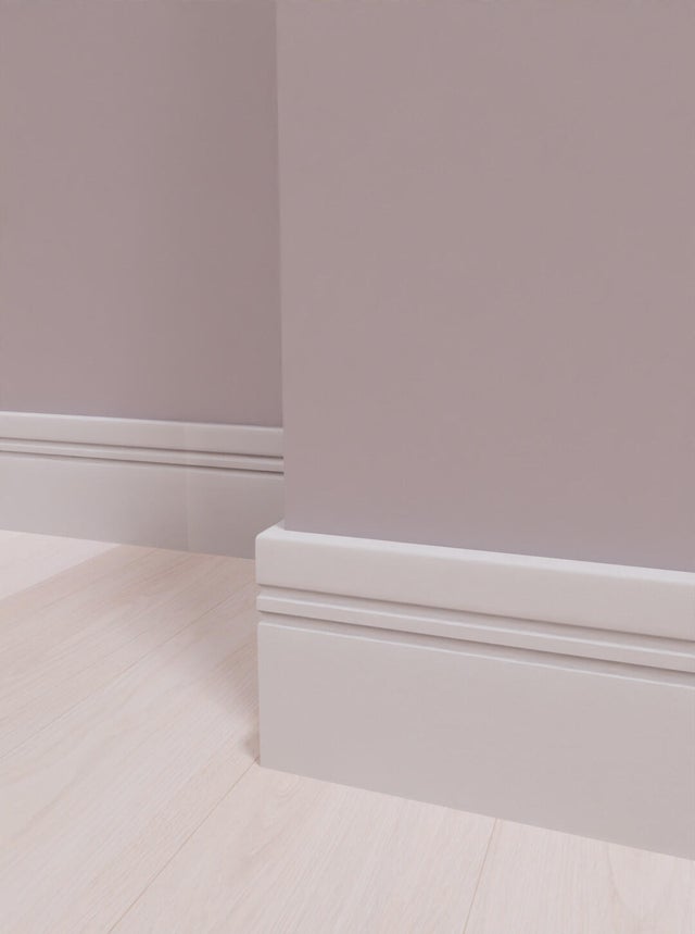 Battiscopa Classic Ducale in mdf bianco Sp 10 mm x H 8 x L 220 cm / 2.2 m