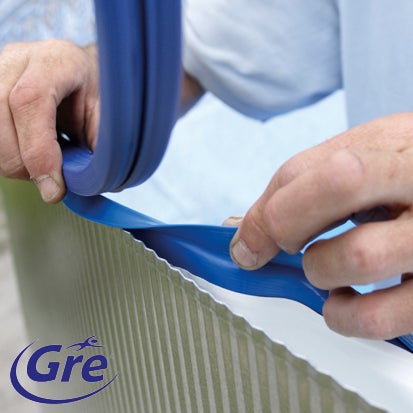 Liner redondo overlap de pvc de ø 240cm azul de 30/100 mm gre