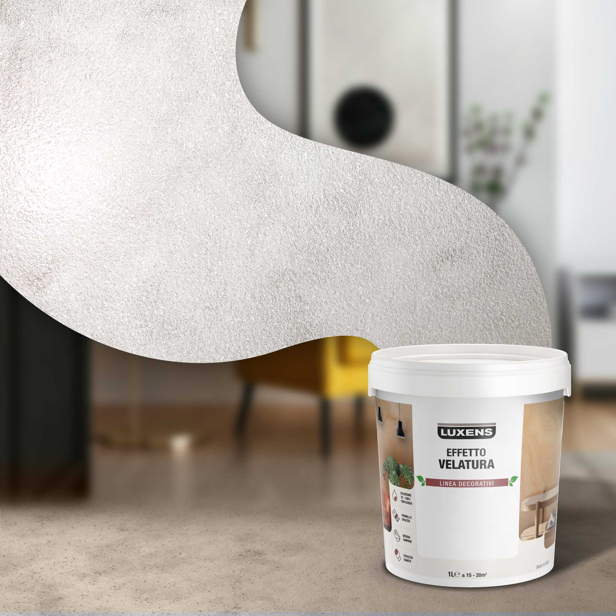 Pittura decorativa EFFETTO VELATURA LUXENS velatura trasparente perlaceo 1 l - 3
