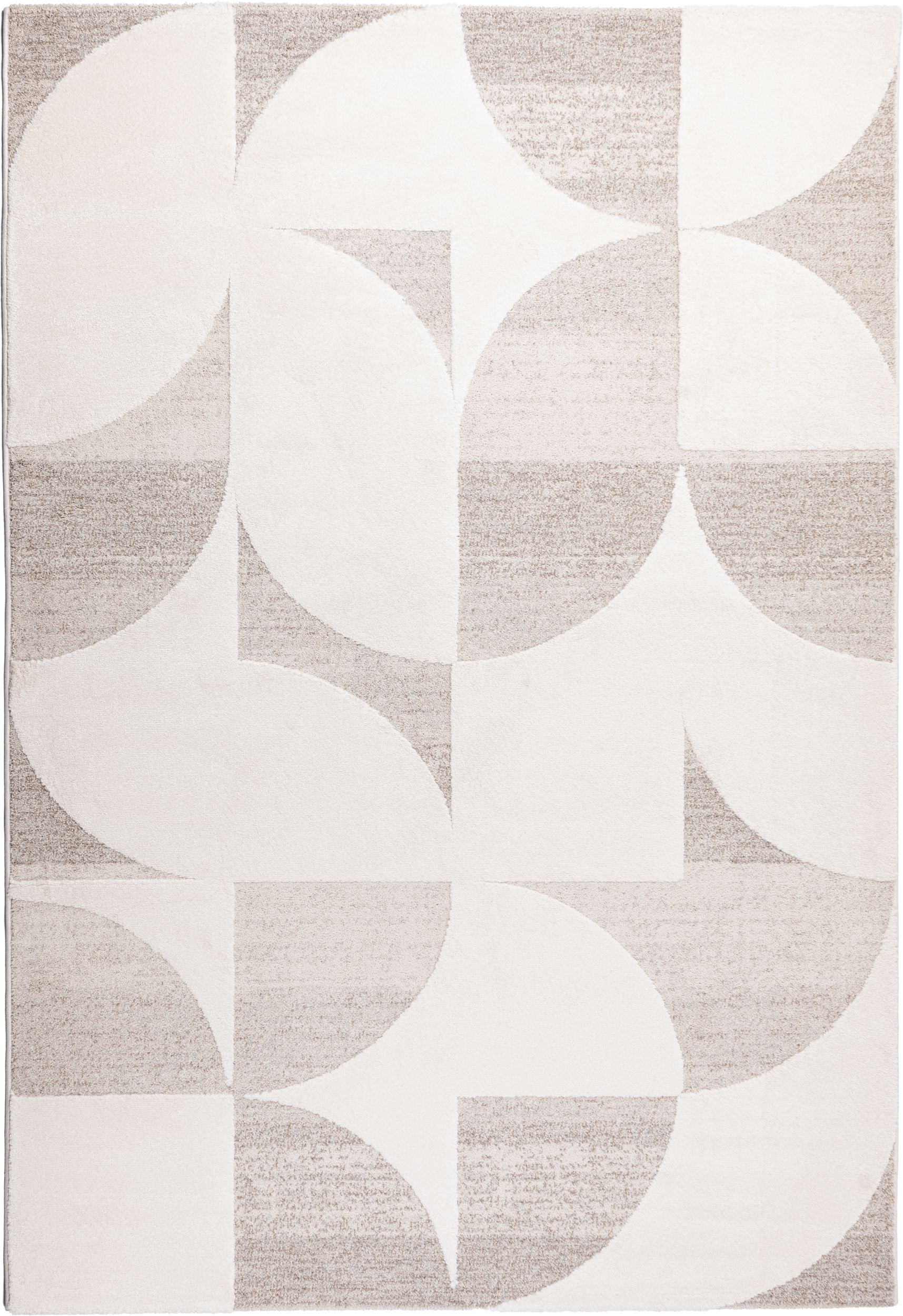 Dywan Elio geomatryczny ivory-szary 80 x 150 cm