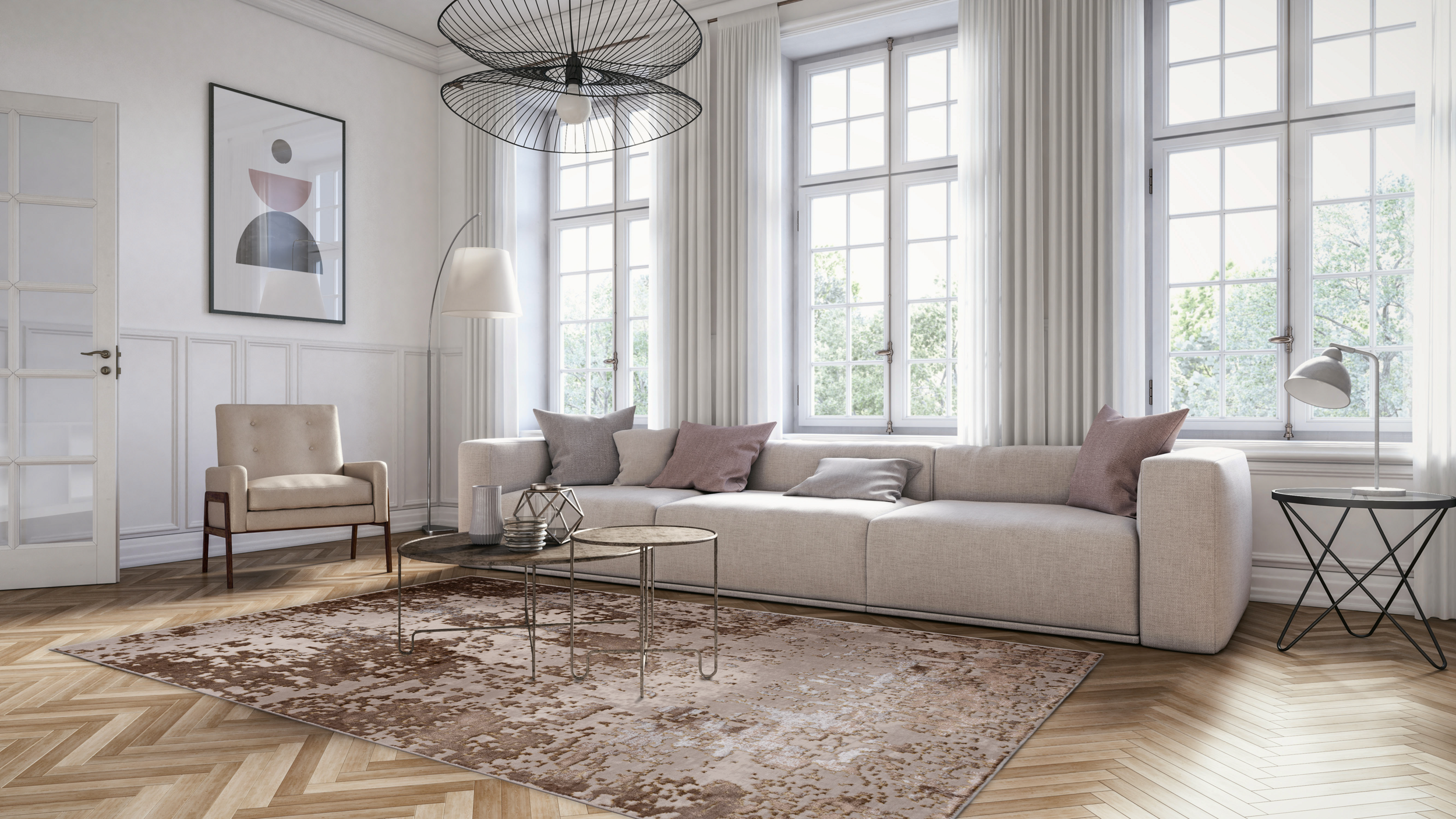 Dywan Century beżowo-złoty 200 x 290 cm - 7
