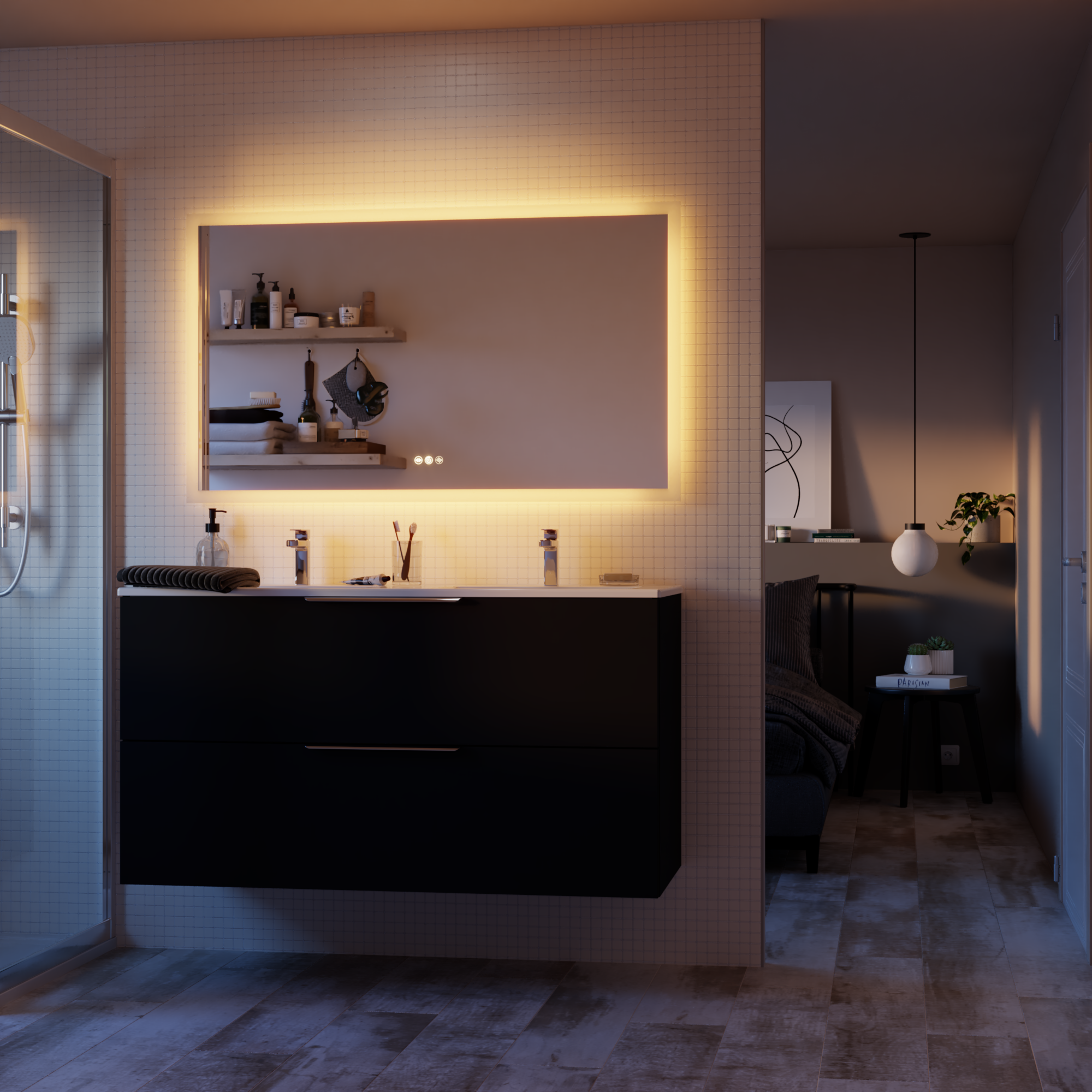 Miroir lumineux rectangulaire l.120 x H.70 cm Neo line - 3